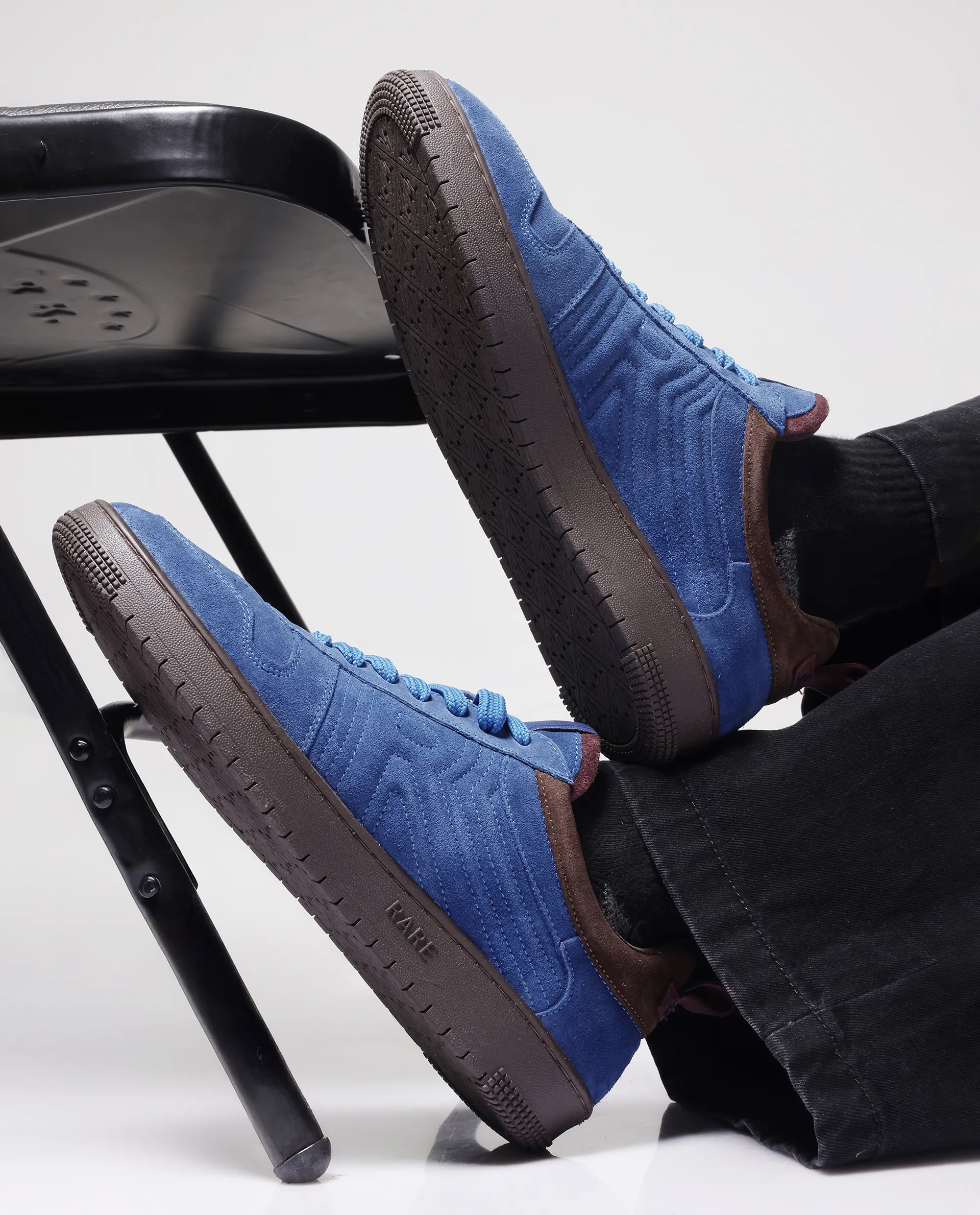 Rare Rabbit Men's Banes Blue Genuine Suede Leather Low-Top Lace Up Sneaker Shoes - Image 2