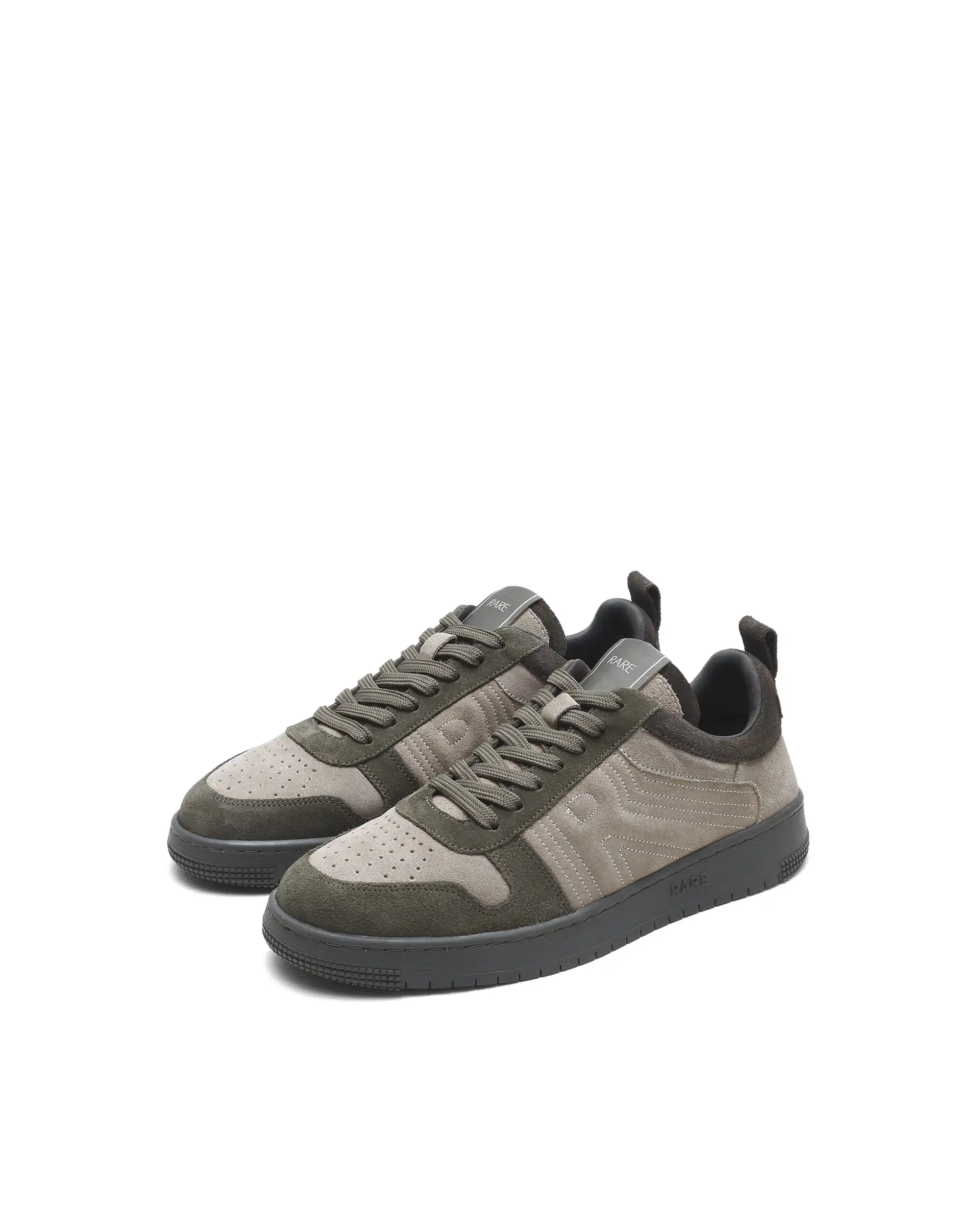 Rarez Men's Banes Primary Olive Genuine Suede Leather Low-Top Lace Up Sneaker Shoes - Image 2