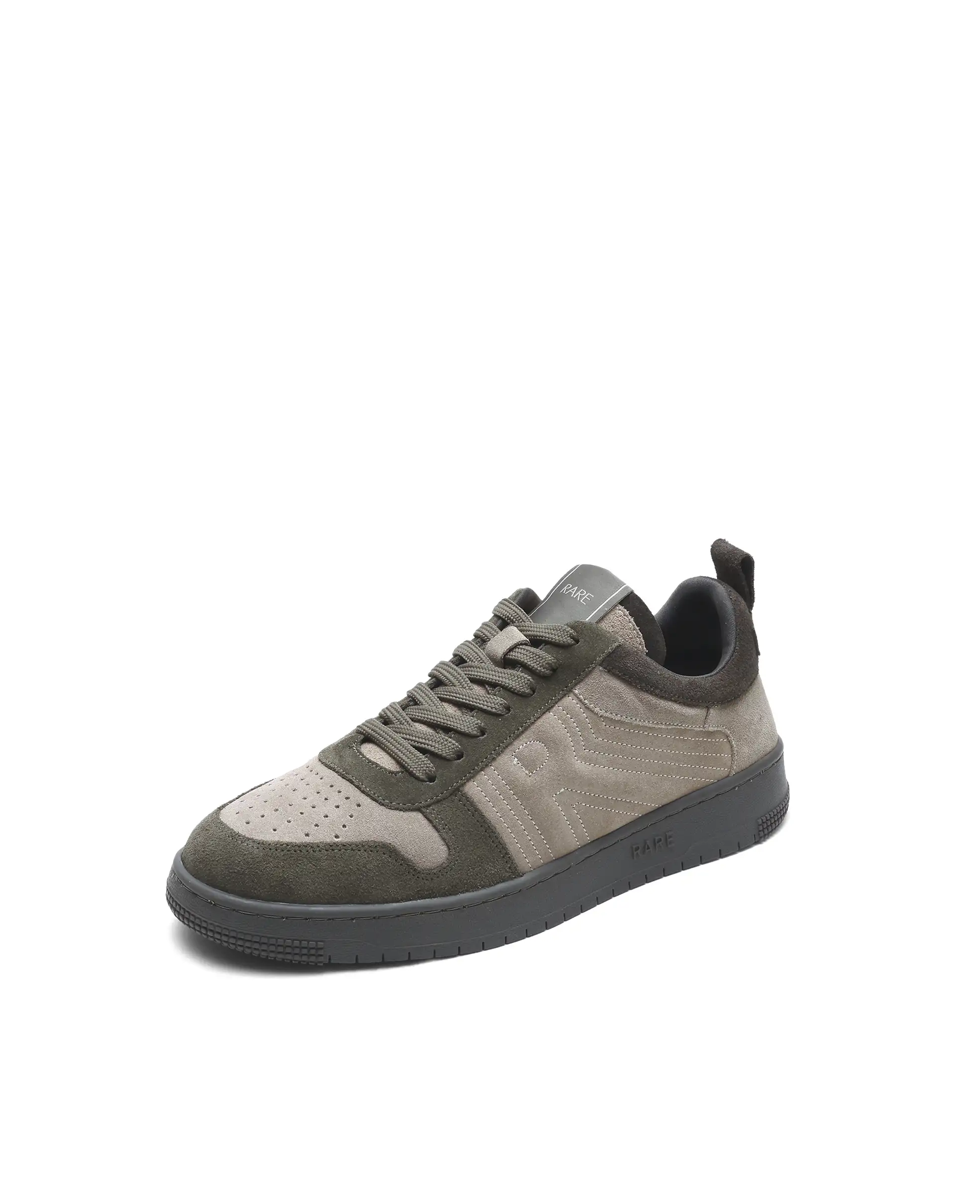 Rarez Men's Banes Primary Olive Genuine Suede Leather Low-Top Lace Up Sneaker Shoes - Image 4