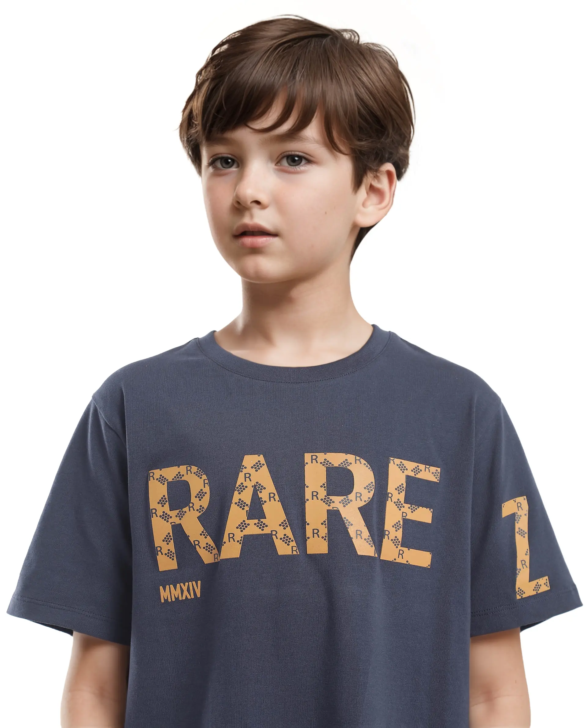 Rare Ones Kids Bant Navy Cotton Blend Half Sleeves Crew Neck Regular Fit Graphic Placement Print T-Shirt - Image 6