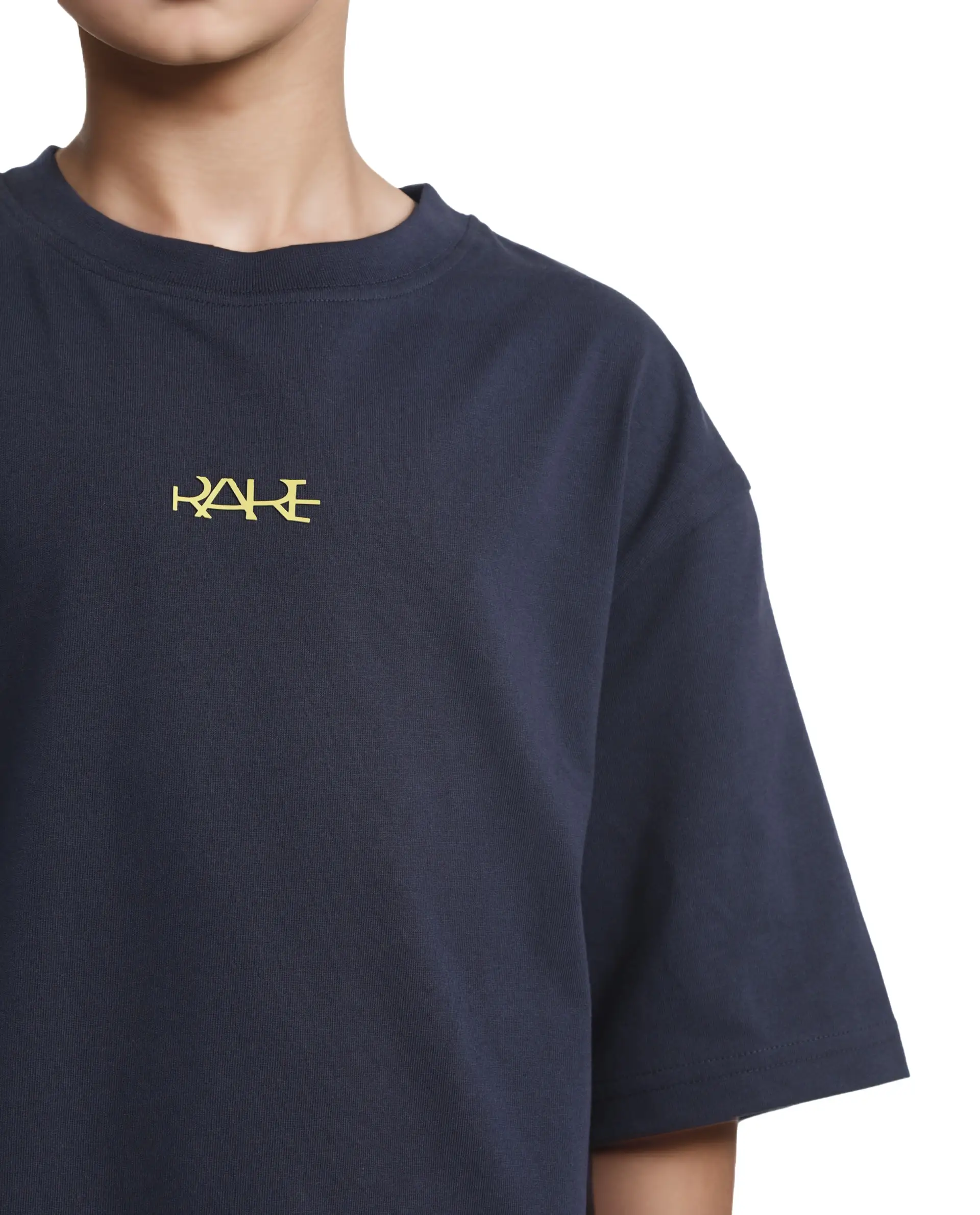Rare Ones Kids Bany Navy Cotton Half Sleeves Crew Neck Oversized Fit Graphic Back Print T-Shirt - Image 7