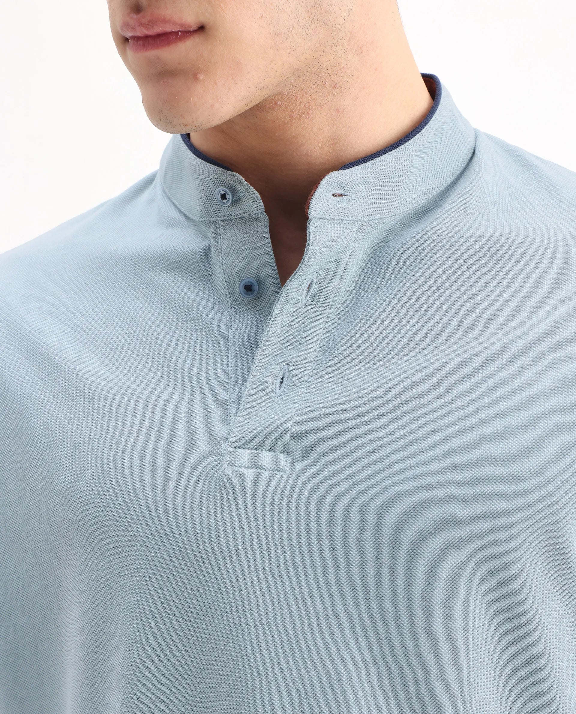 Rare Rabbit Men's Barrie Dark Grey Cotton Plain Slim Fit Half Sleeve Polo - Image 4