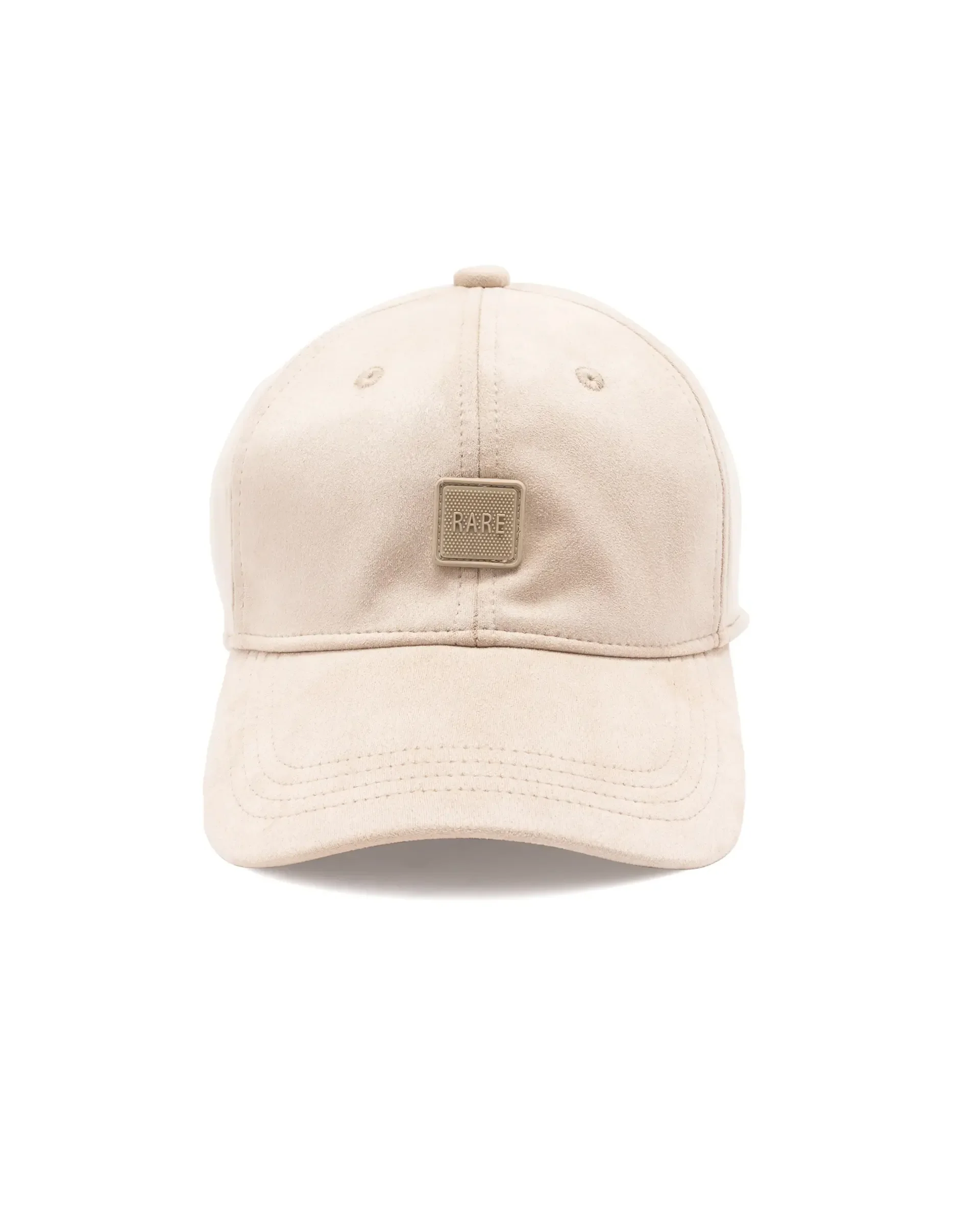 Rare Rabbit Men Base Beige Monotone Color Silicone Badge Branding Cap