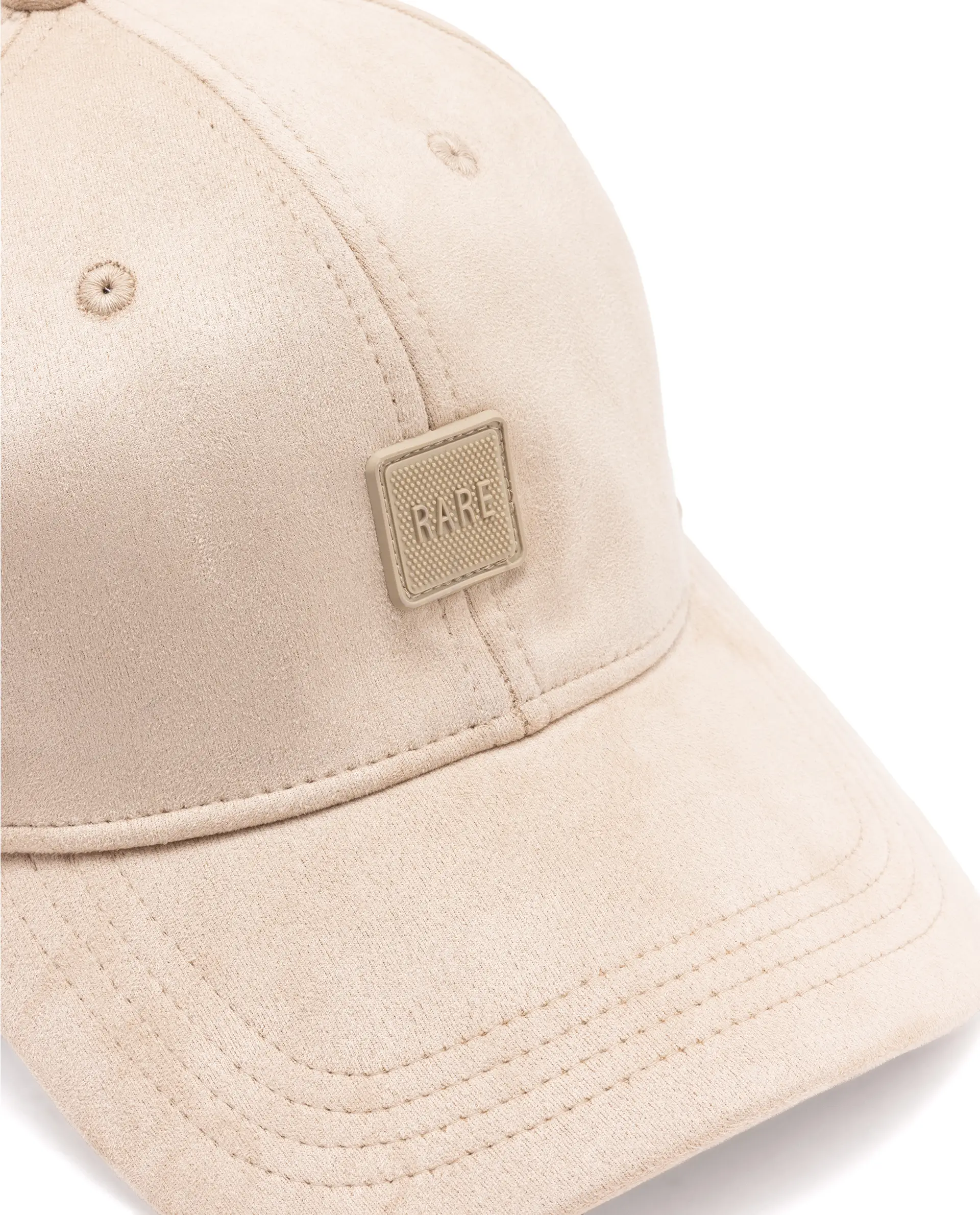 Rare Rabbit Men Base Beige Monotone Color Silicone Badge Branding Cap - Image 3