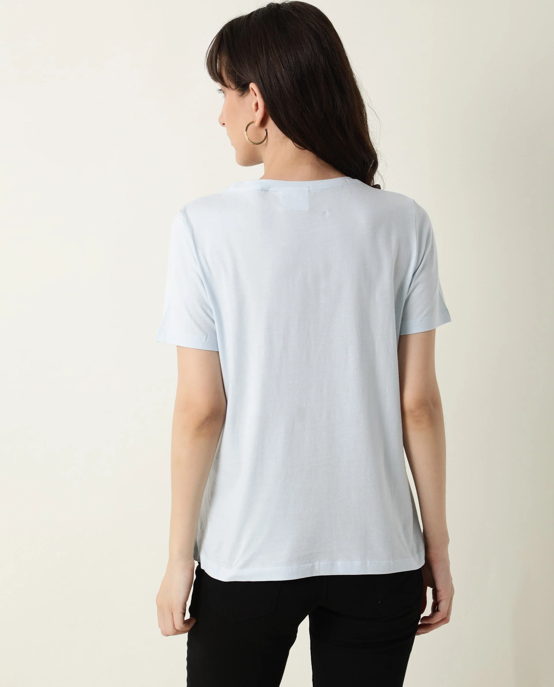 Rareism Women's Basic Tee 2 Blue T-Shirt - Image 10