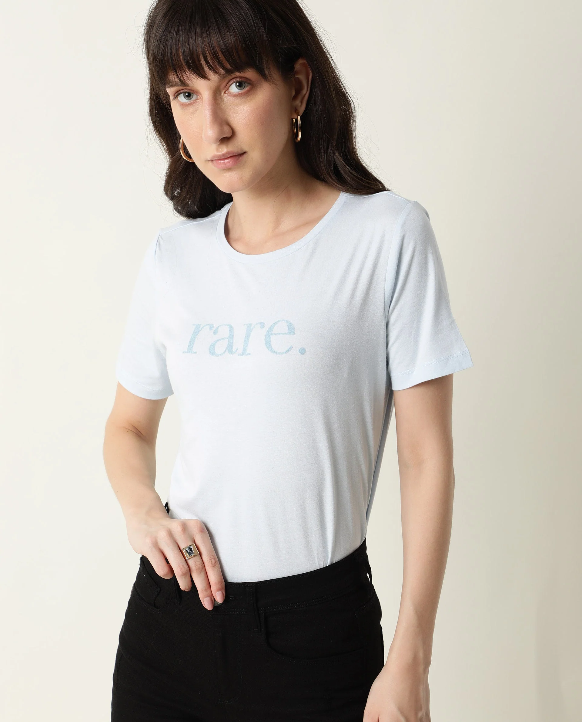 Rareism Women's Basic Tee 2 Blue T-Shirt - Image 6