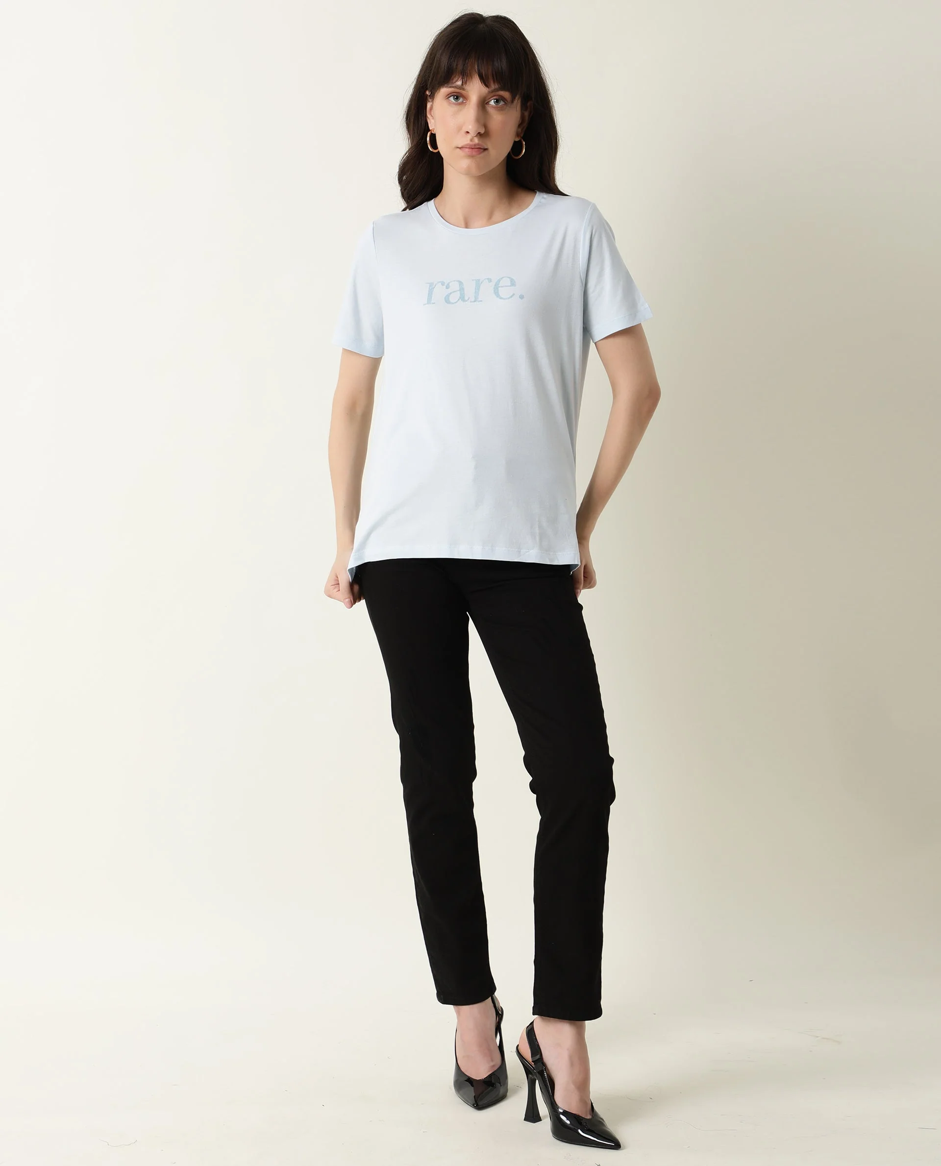 Rareism Women's Basic Tee 2 Blue T-Shirt - Image 8