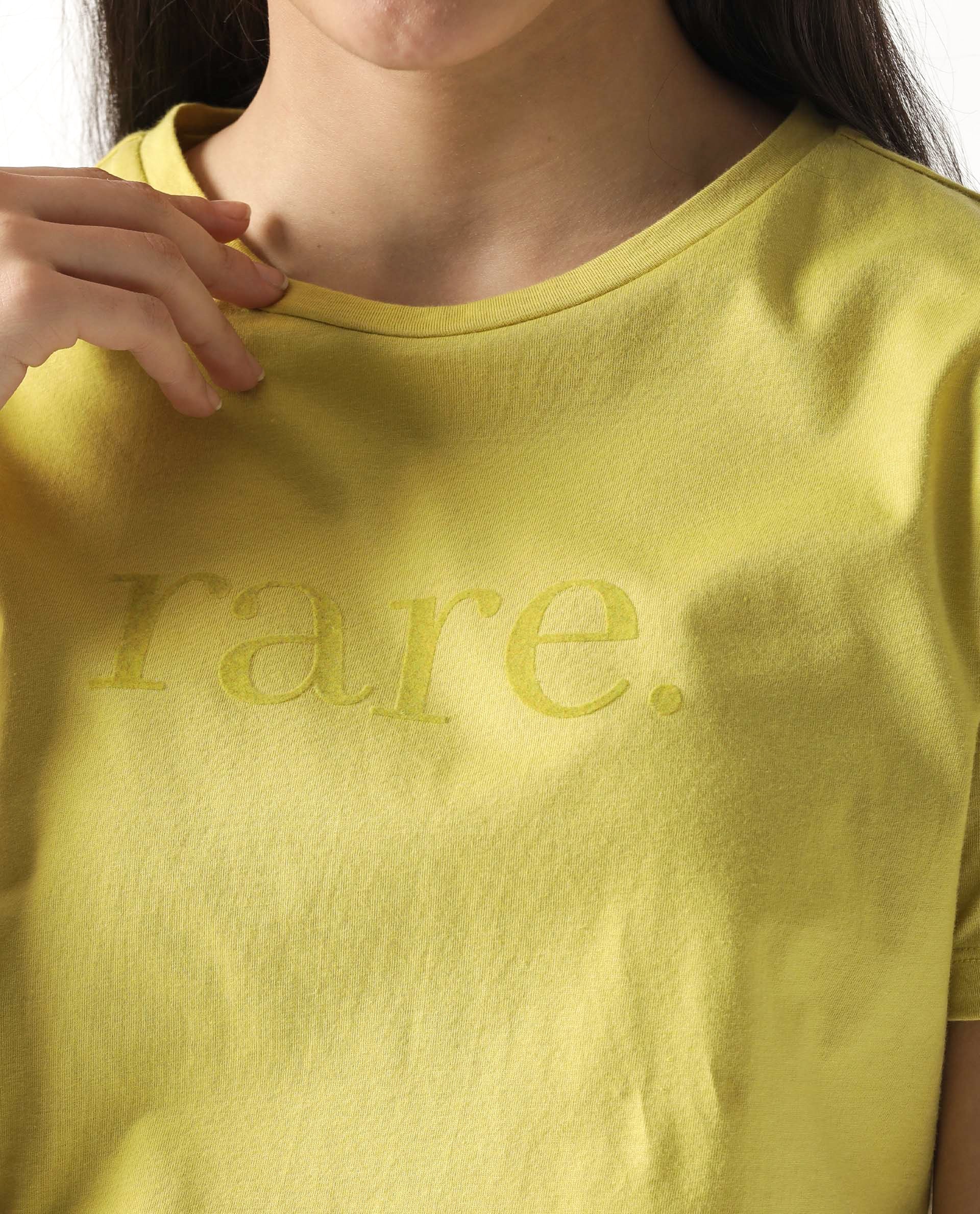 Rareism Womens Basic Tee 2 Yellow T-Shirt Cotton Fabric Fitted Fit Short Sleeve Round Neck - Image 5
