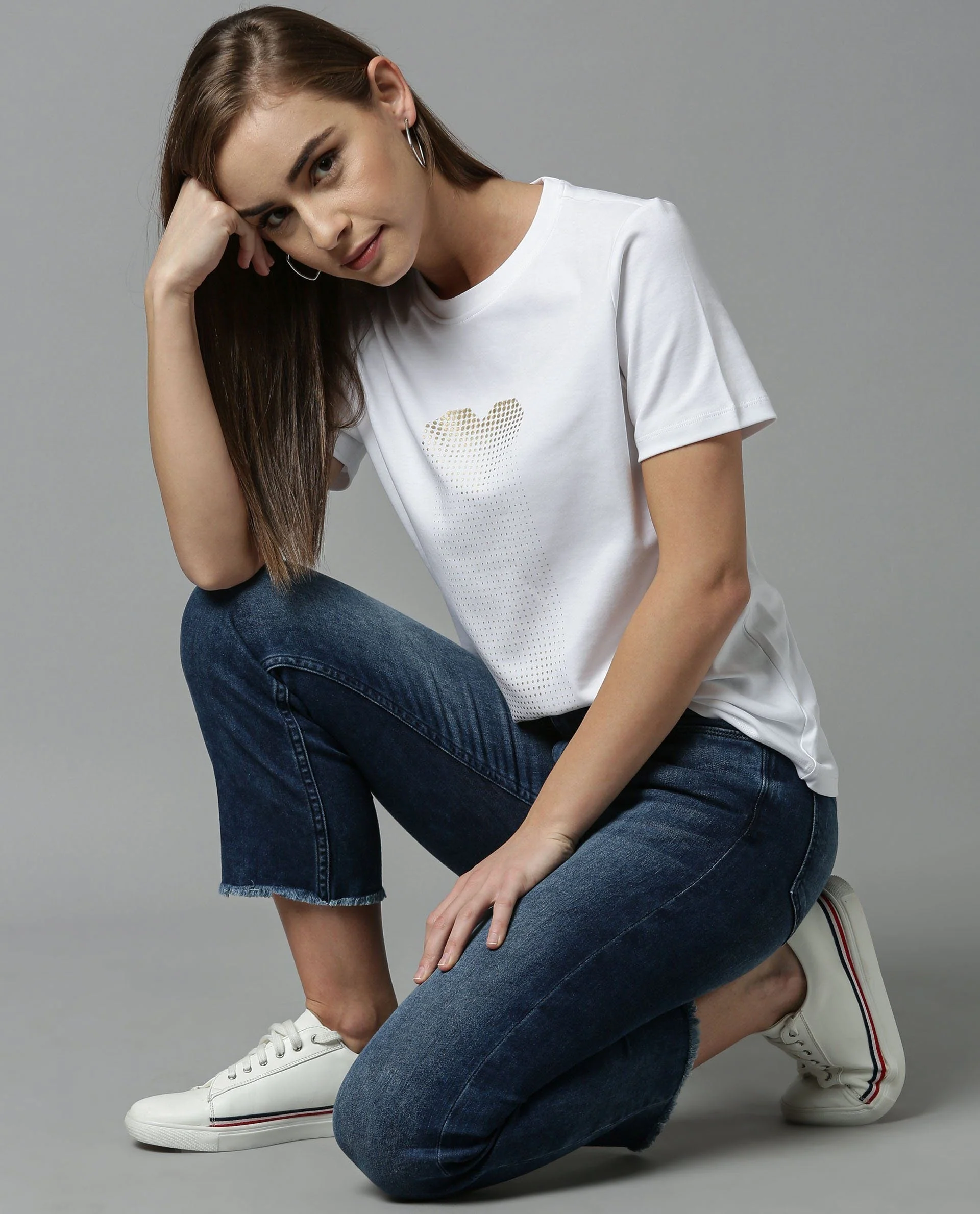 Rareism Women Basic Tee White Top Short Sleeves - Image 3