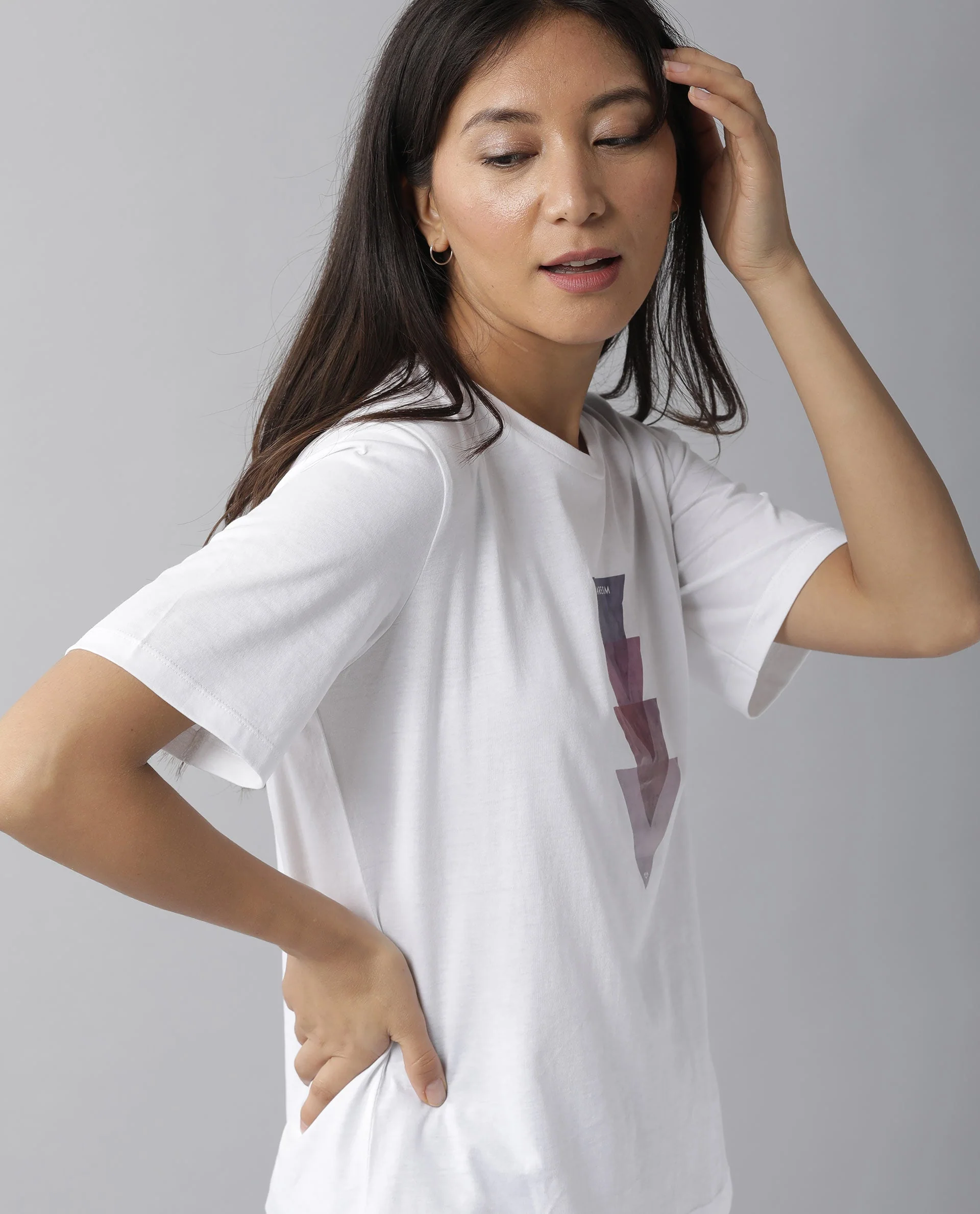 Rareism Womens Basic Tee 3 White T-Shirt Cotton Fabric Fitted Fit Short Sleeve Round Neck - Image 3