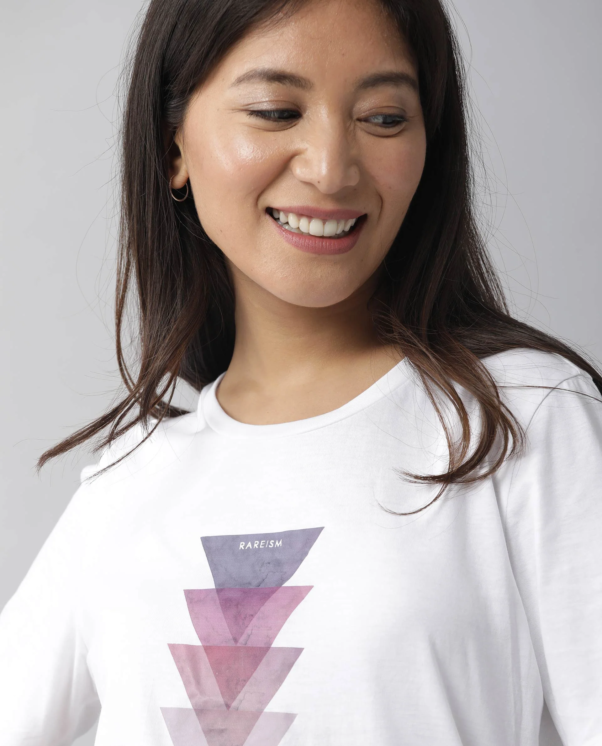 Rareism Womens Basic Tee 3 White T-Shirt Cotton Fabric Fitted Fit Short Sleeve Round Neck - Image 4
