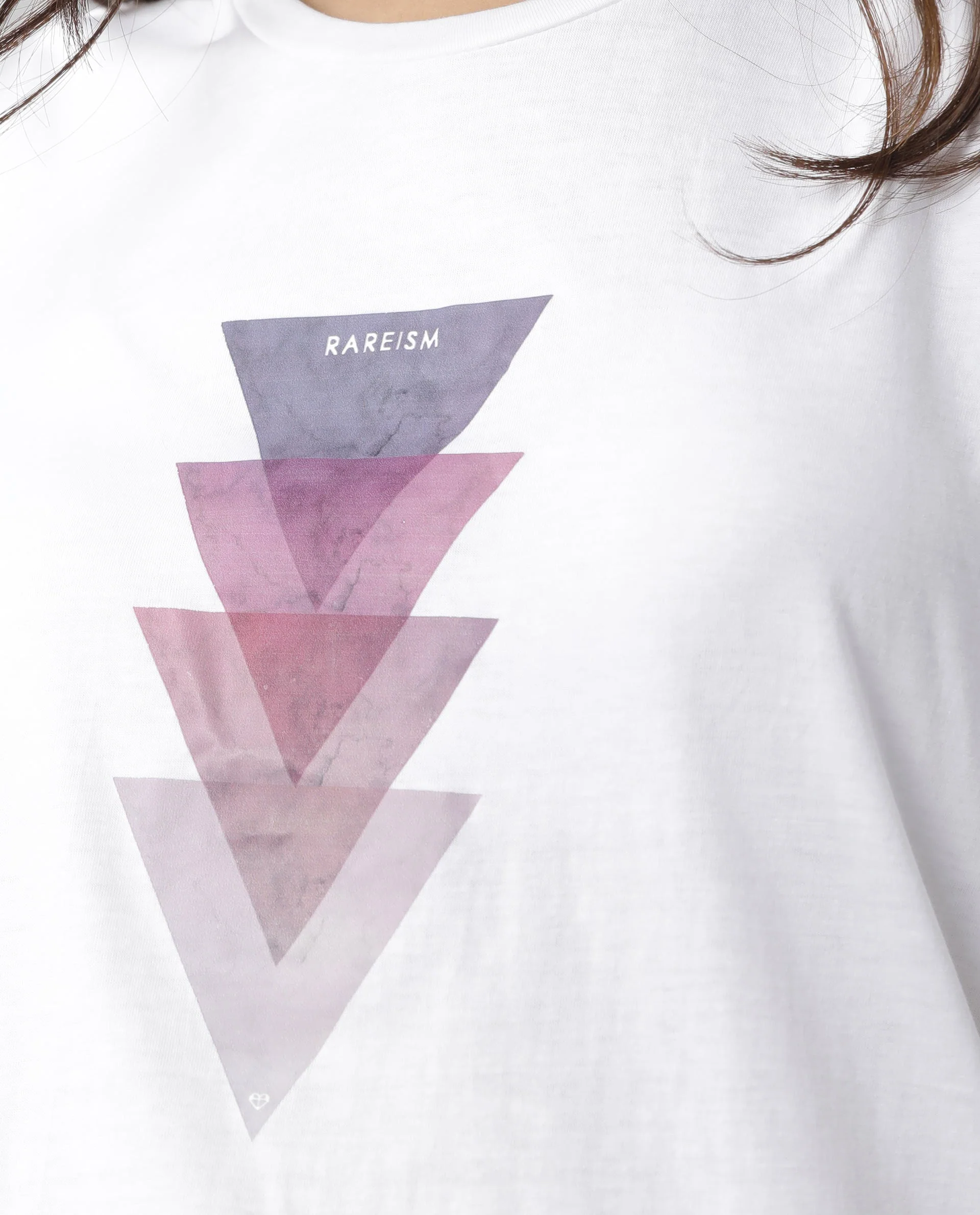 Rareism Womens Basic Tee 3 White T-Shirt Cotton Fabric Fitted Fit Short Sleeve Round Neck - Image 8