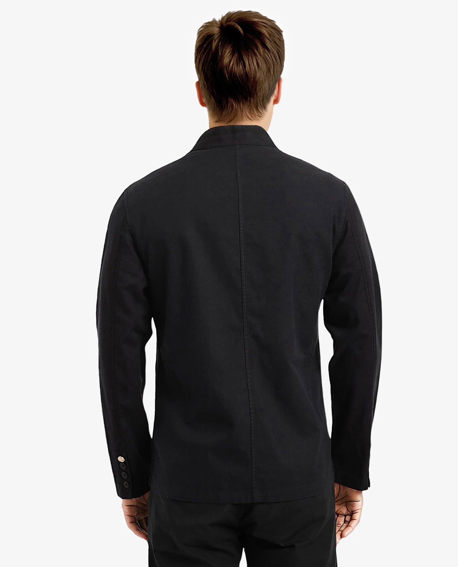 Rare Rabbit Men's Bastein Navy Cotton Plain Relaxed Fit Full Sleeve Mandarin Collar Jacket - Image 6