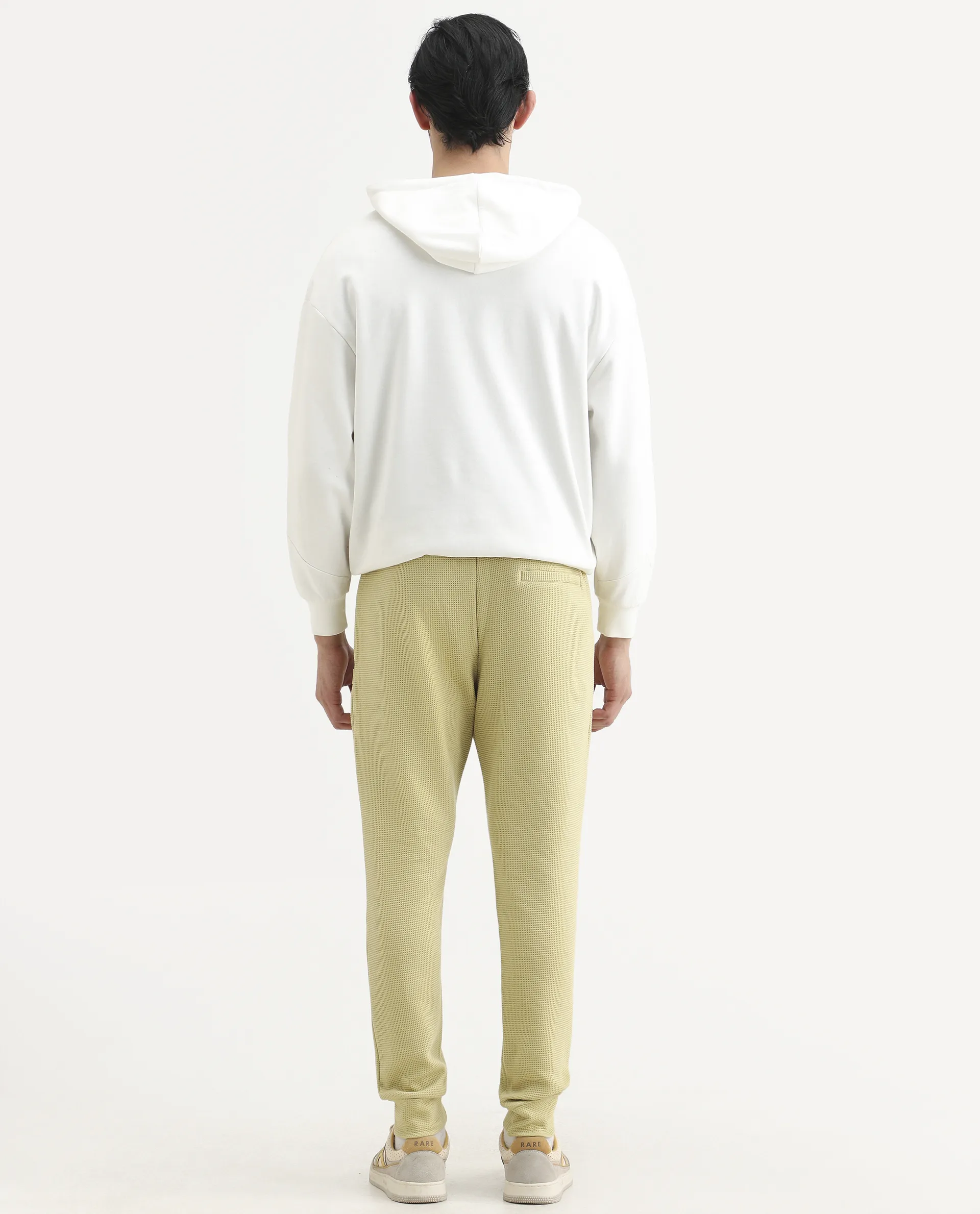 Rare Rabbit Men's Bastian Pastel Green Cotton Regular Fit Joggers - Image 8