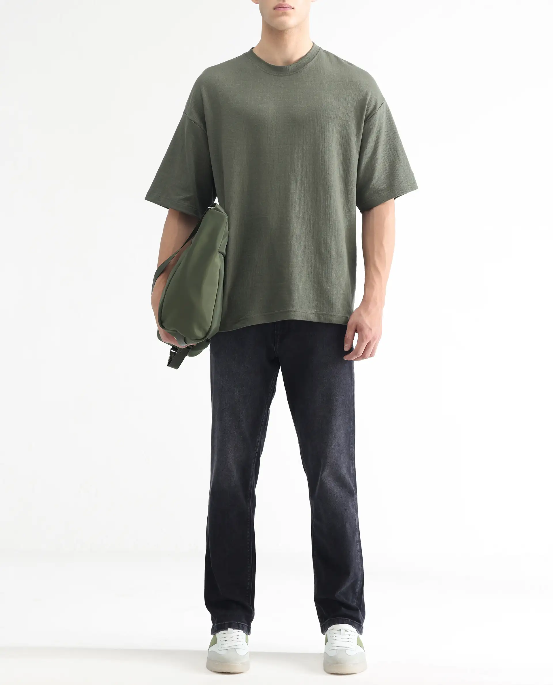 Rare Rabbit Men's Batten Grey Cotton Plain Hawk Slim Fit Jeans - Image 2