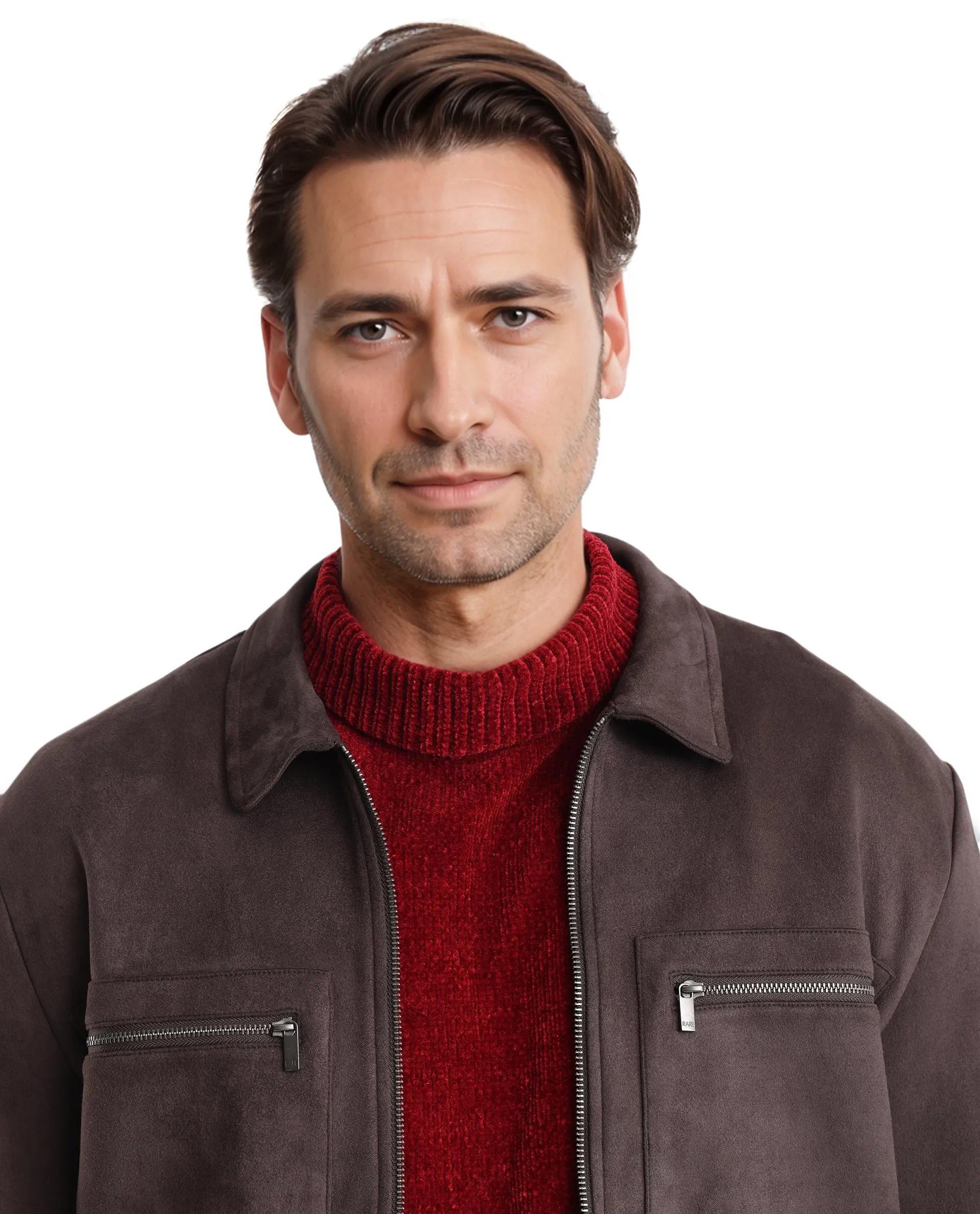 Rare Rabbit Men's Bax-3 Dark Brown Polyester Blend Plain Relaxed Fit Full Sleeve Spread Collar Jacket - Image 8