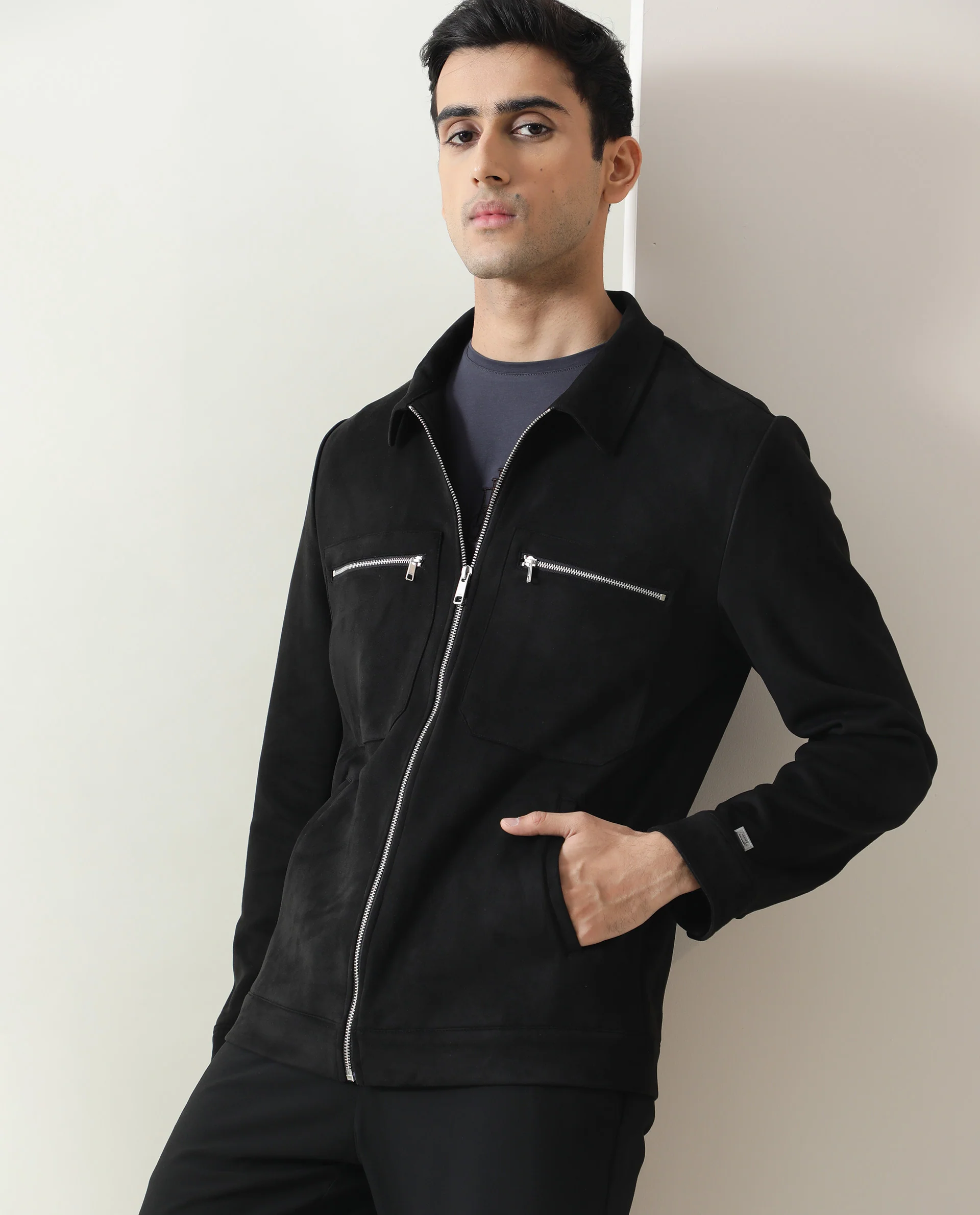Rare Rabbit Men's Bax Black Regular Fit Jacket - Image 5