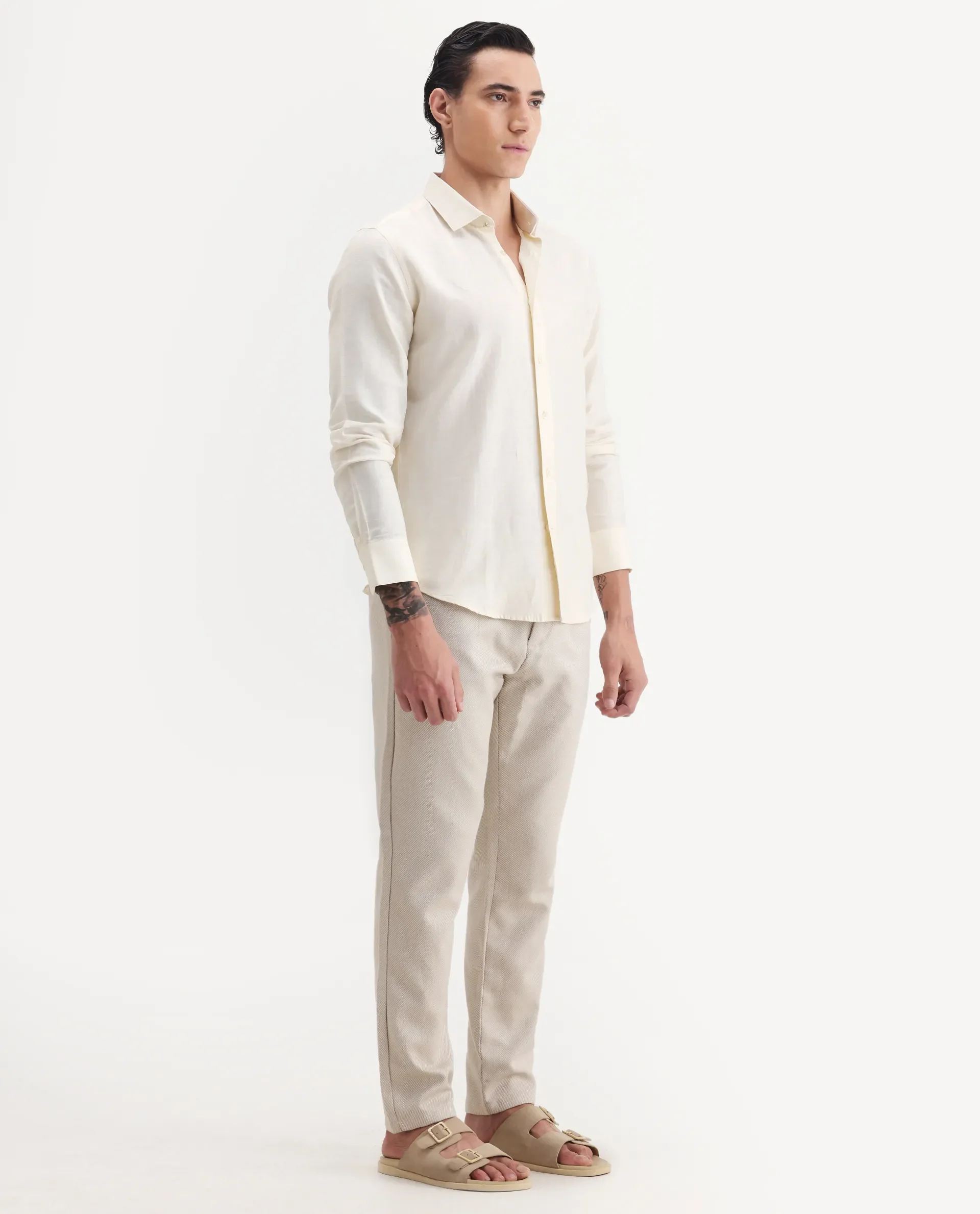 Rare Rabbit Men's Polyester Blend Plain Regular Fit Trouser - Image 5