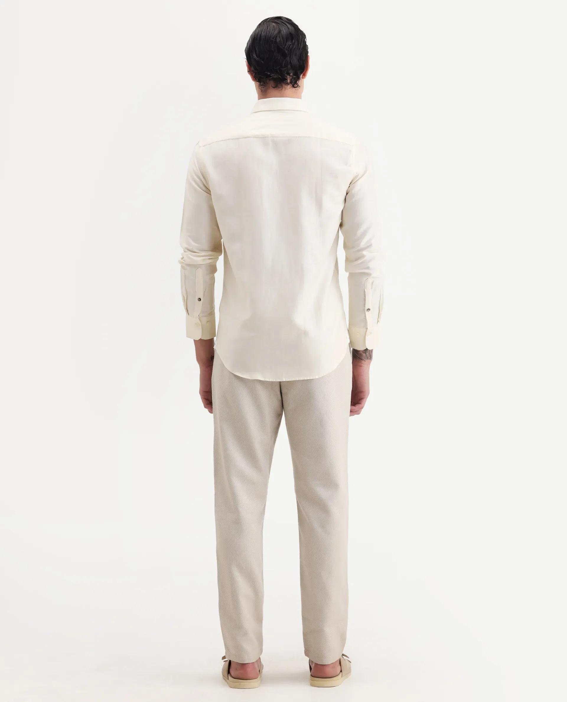 Rare Rabbit Men's Polyester Blend Plain Regular Fit Trouser - Image 7