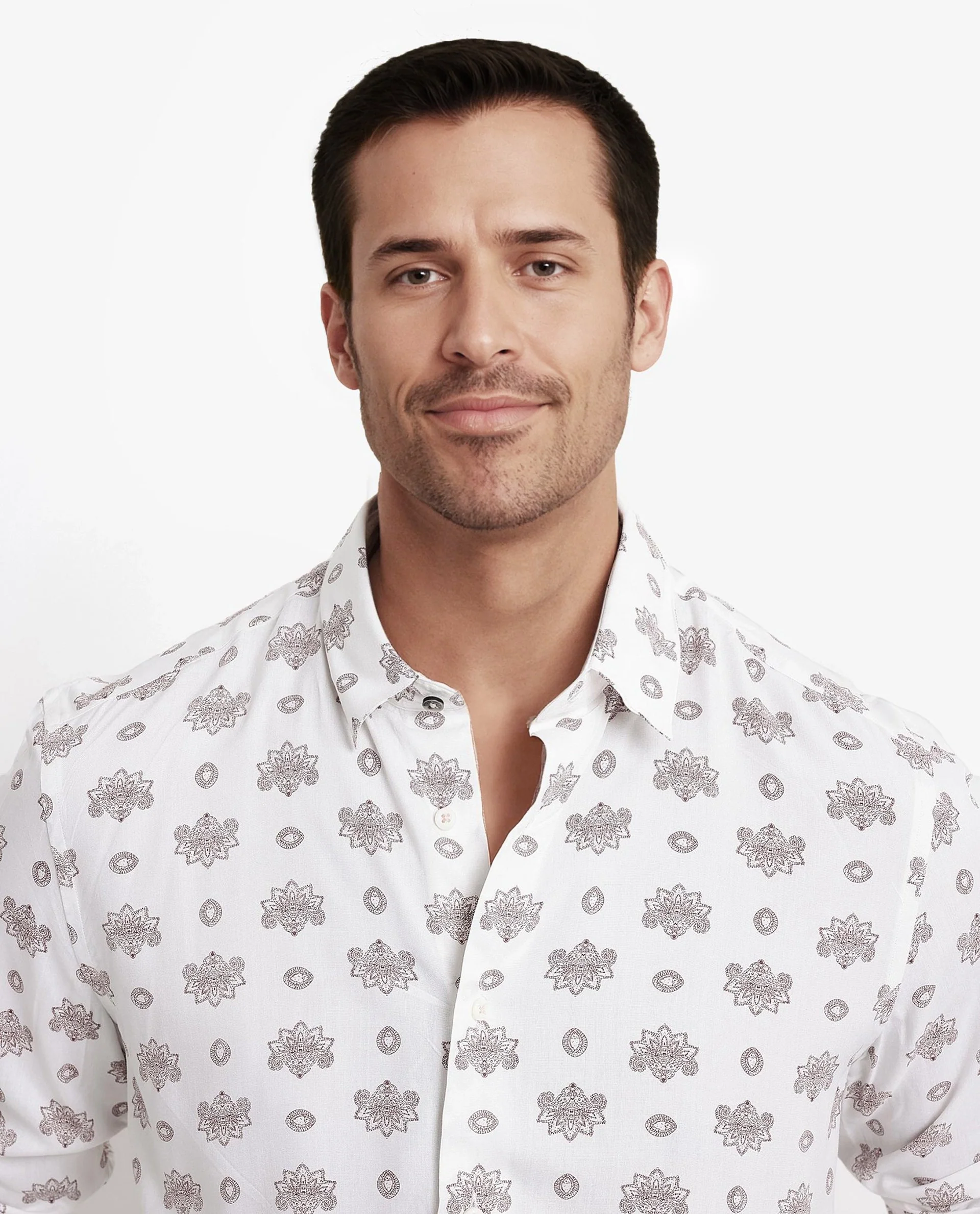 Rare Rabbit Men's Beau White Viscose Floral Print Regular Fit Full Sleeve Collared Shirt - Image 5