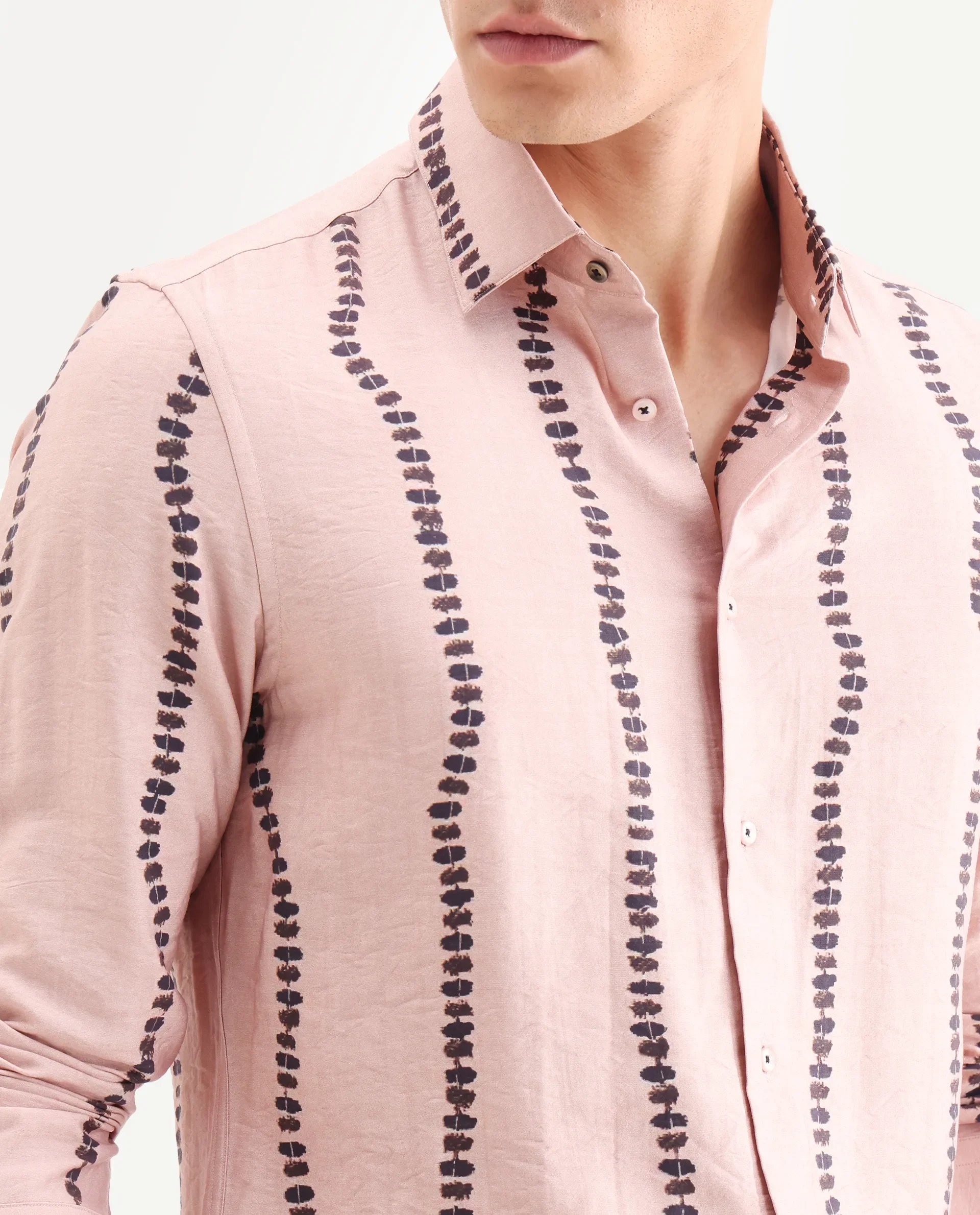Rare Rabbit Men's Bedoc Beige Cotton Decorative Print Regular Fit Full Sleeve Collared Shirt - Image 3