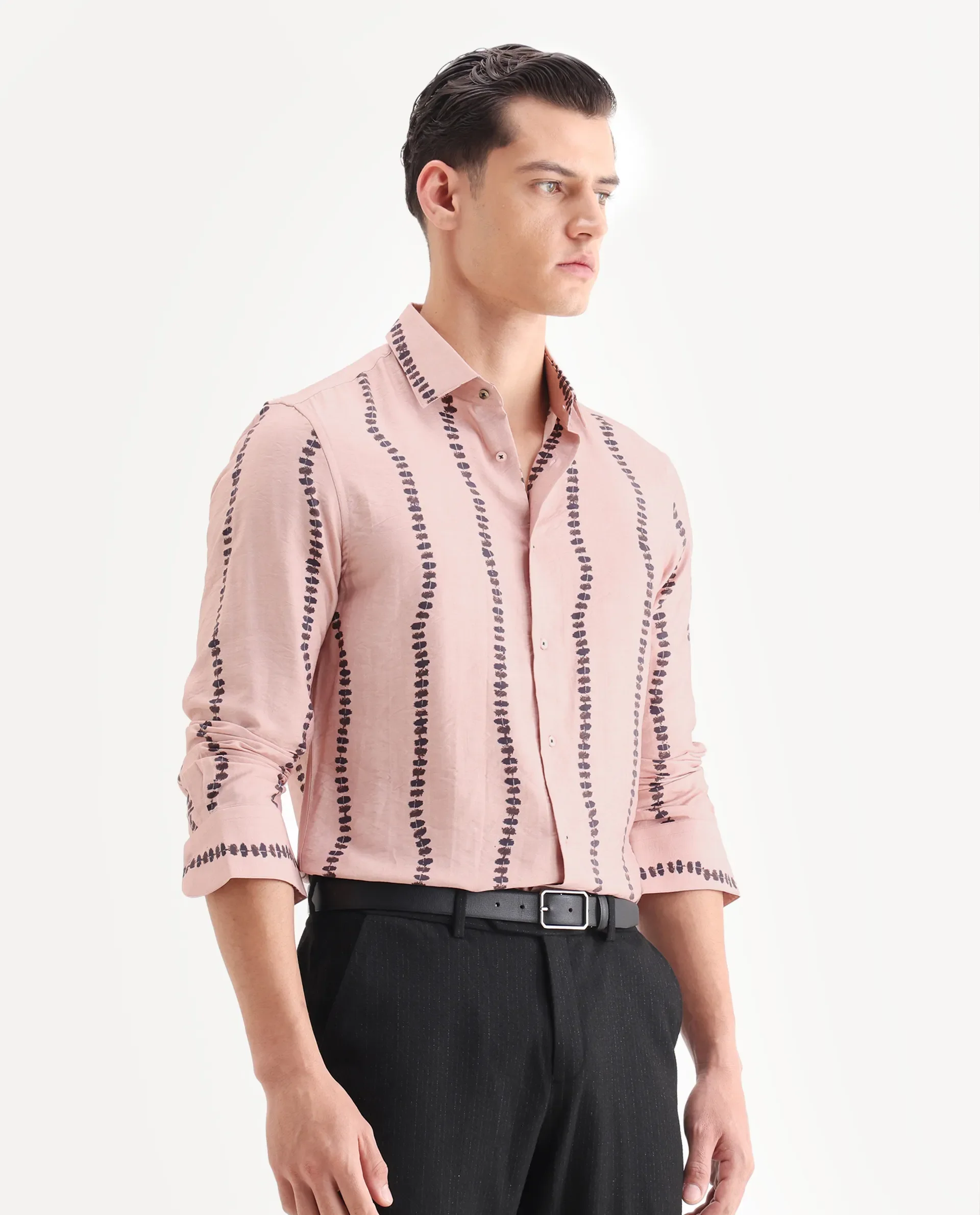 Rare Rabbit Men's Bedoc Beige Cotton Decorative Print Regular Fit Full Sleeve Collared Shirt - Image 6