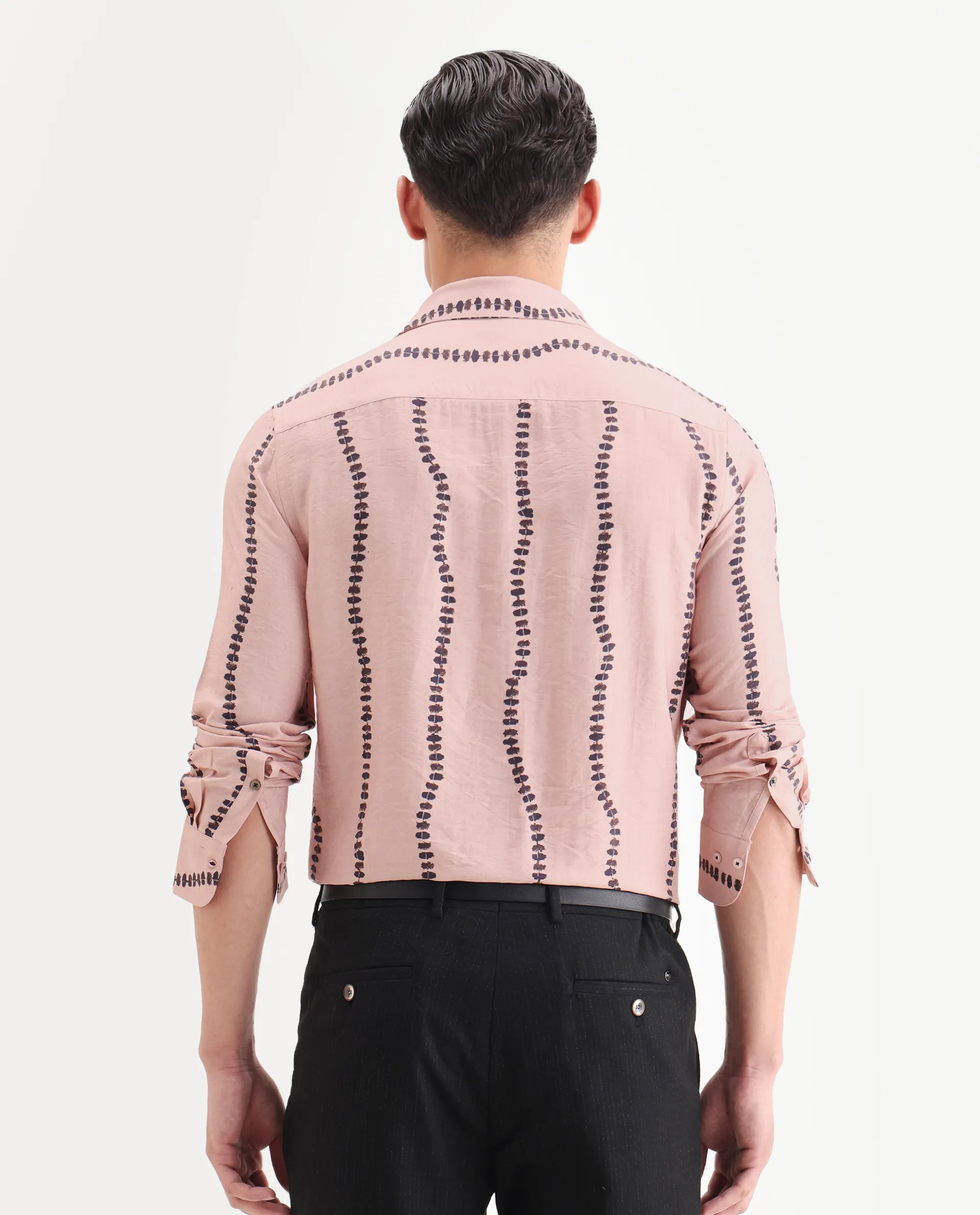 Rare Rabbit Men's Bedoc Beige Cotton Decorative Print Regular Fit Full Sleeve Collared Shirt - Image 7