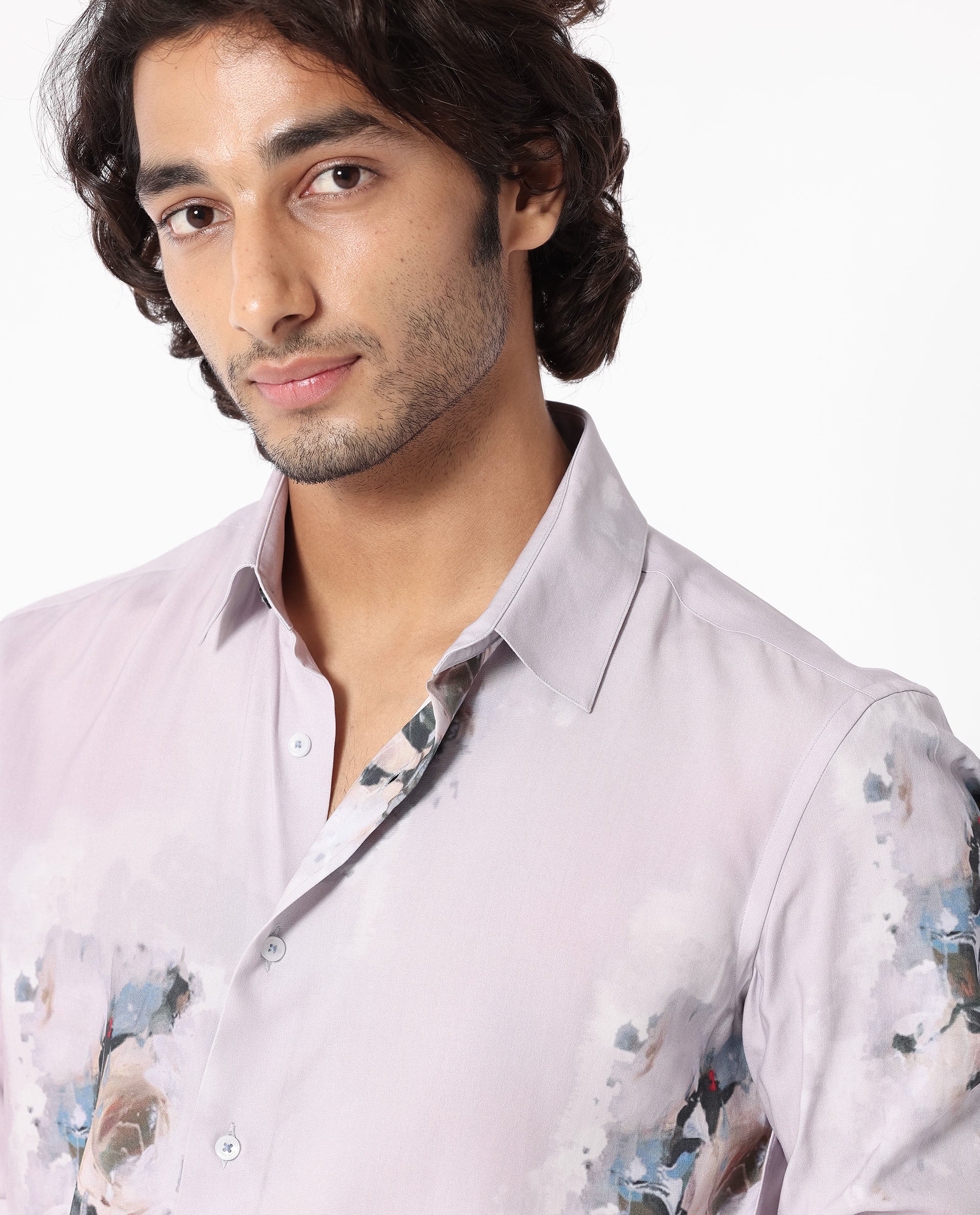 Rare Rabbit Men's Began Pink Cotton Floral Print Regular Fit Full Sleeve Collared Shirt - Image 4
