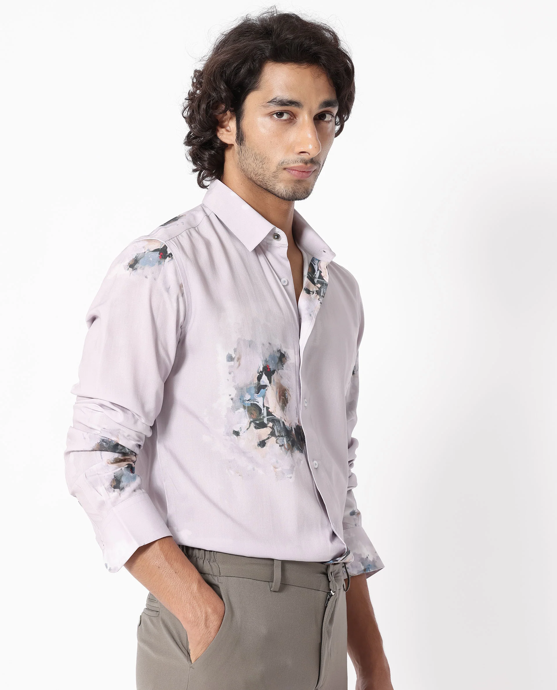 Rare Rabbit Men's Began Pink Cotton Floral Print Regular Fit Full Sleeve Collared Shirt - Image 6