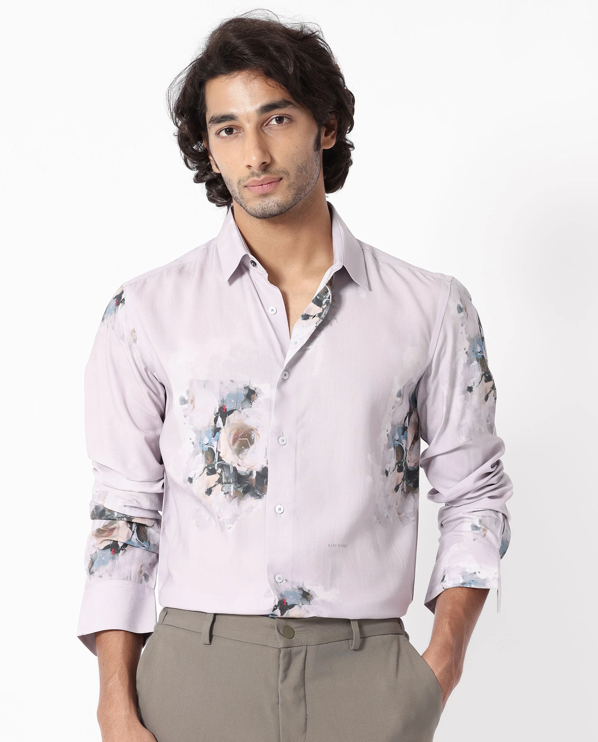 Rare Rabbit Men's Began Pink Cotton Floral Print Regular Fit Full Sleeve Collared Shirt - Image 7