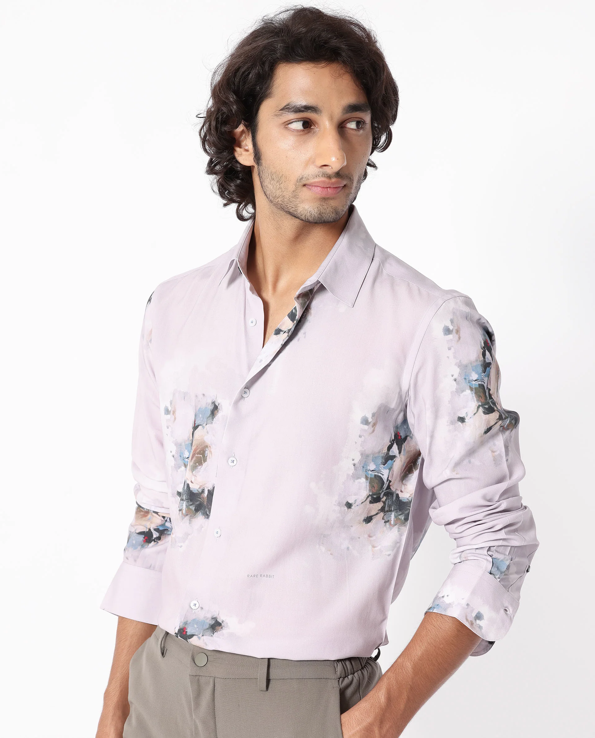 Rare Rabbit Men's Began Pink Cotton Floral Print Regular Fit Full Sleeve Collared Shirt - Image 8