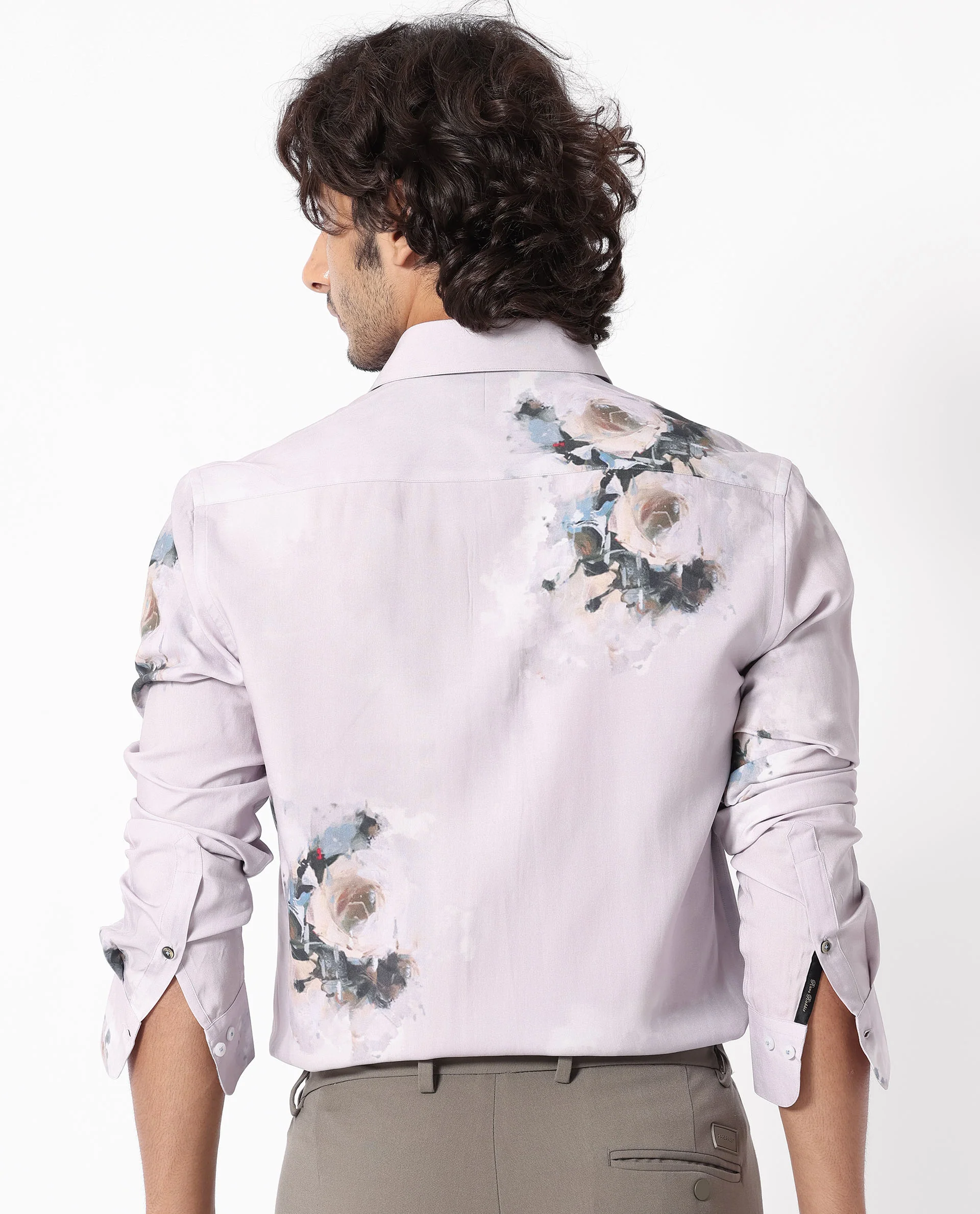 Rare Rabbit Men's Began Pink Cotton Floral Print Regular Fit Full Sleeve Collared Shirt - Image 9