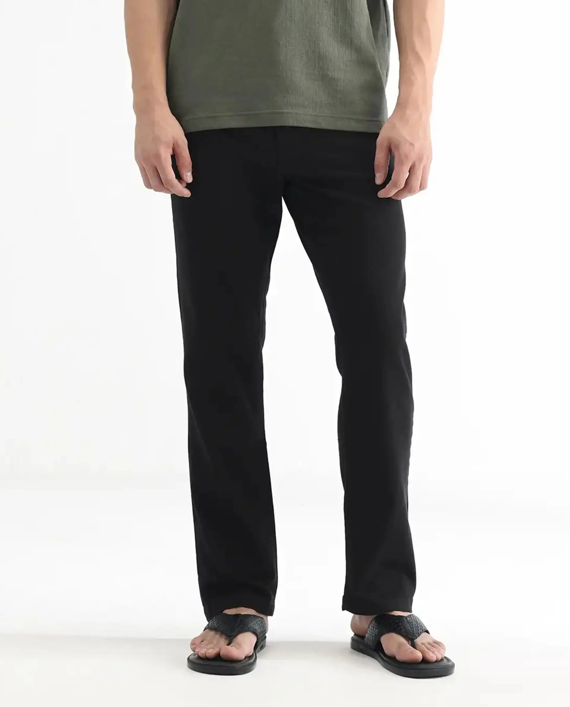 Rare Rabbit Men's Belarus Black Cotton Plain Hawk Slim Fit Jeans - Image 10