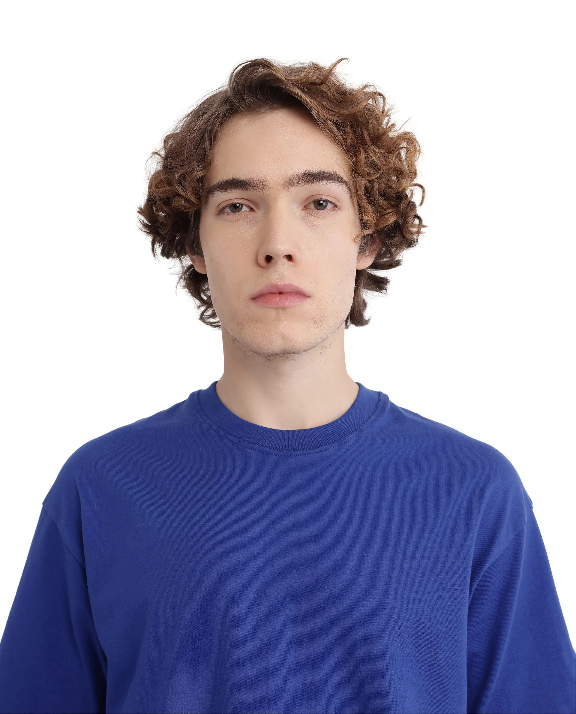 Rare Rabbit Men's Belet Blue Cotton Hd Print Oversized Fit Half Sleeve Crew Neck T-Shirt - Image 5