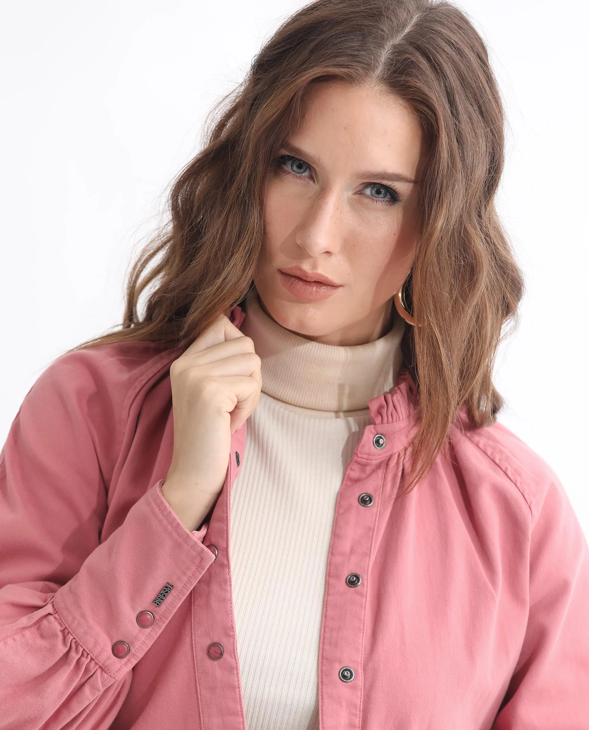 Rareism Women's Bellona Pink Cotton Sweetheart Neck Plain Regular Fit Jacket - Image 8