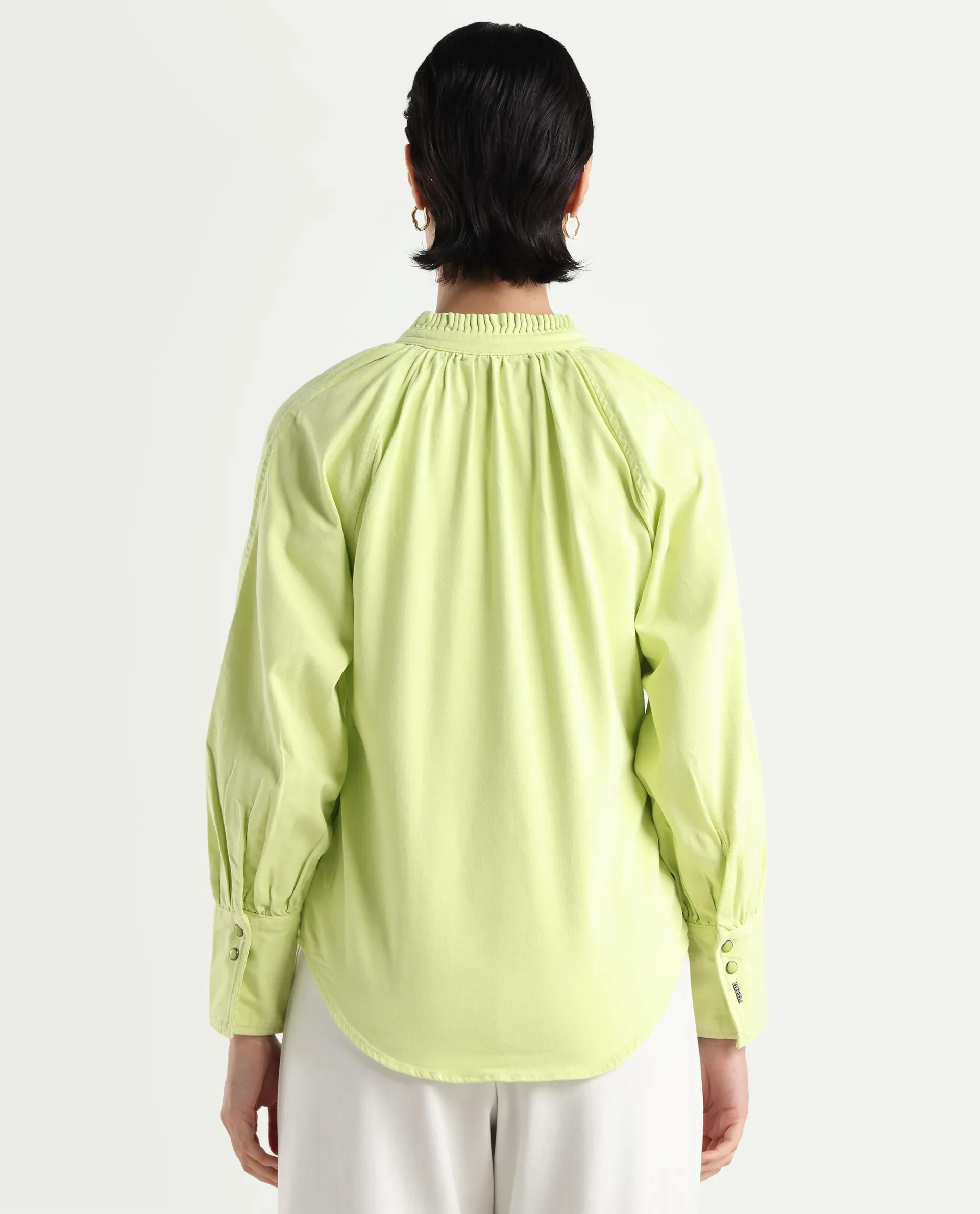 Rareism Women's Bellona Green Cotton Sweetheart Neck Plain Regular Fit Jacket - Image 10