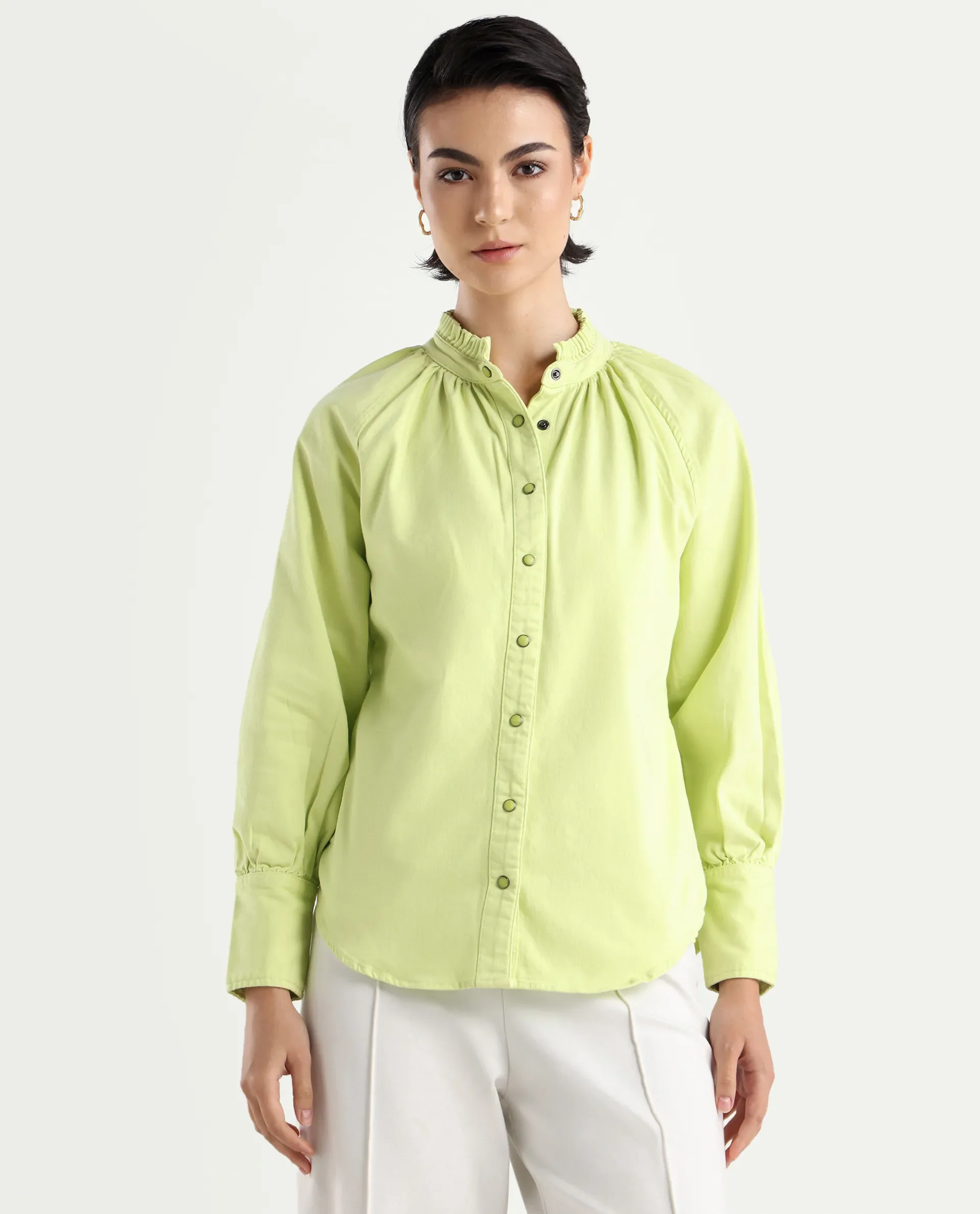 Rareism Women's Bellona Green Cotton Sweetheart Neck Plain Regular Fit Jacket - Image 5
