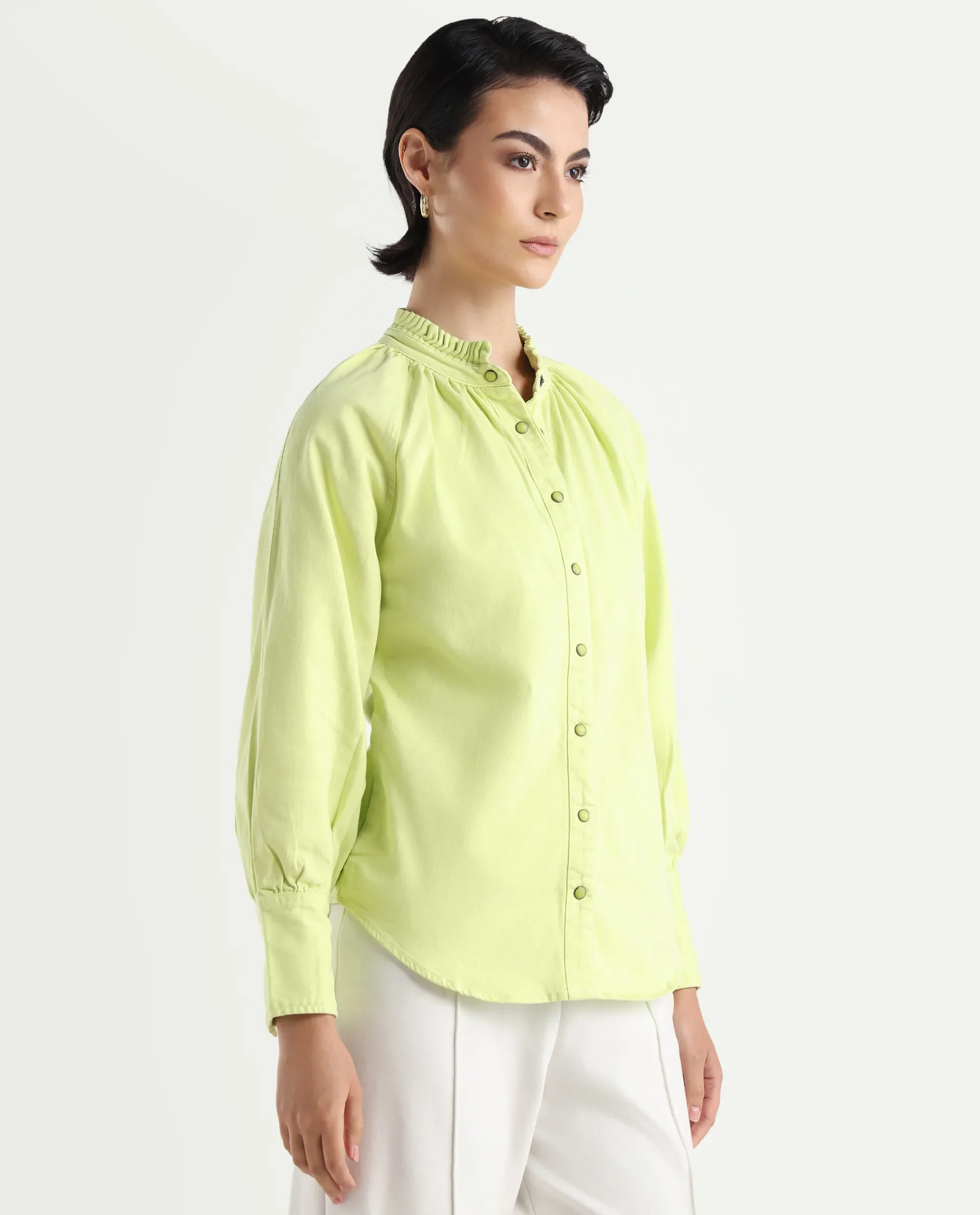 Rareism Women's Bellona Green Cotton Sweetheart Neck Plain Regular Fit Jacket - Image 9