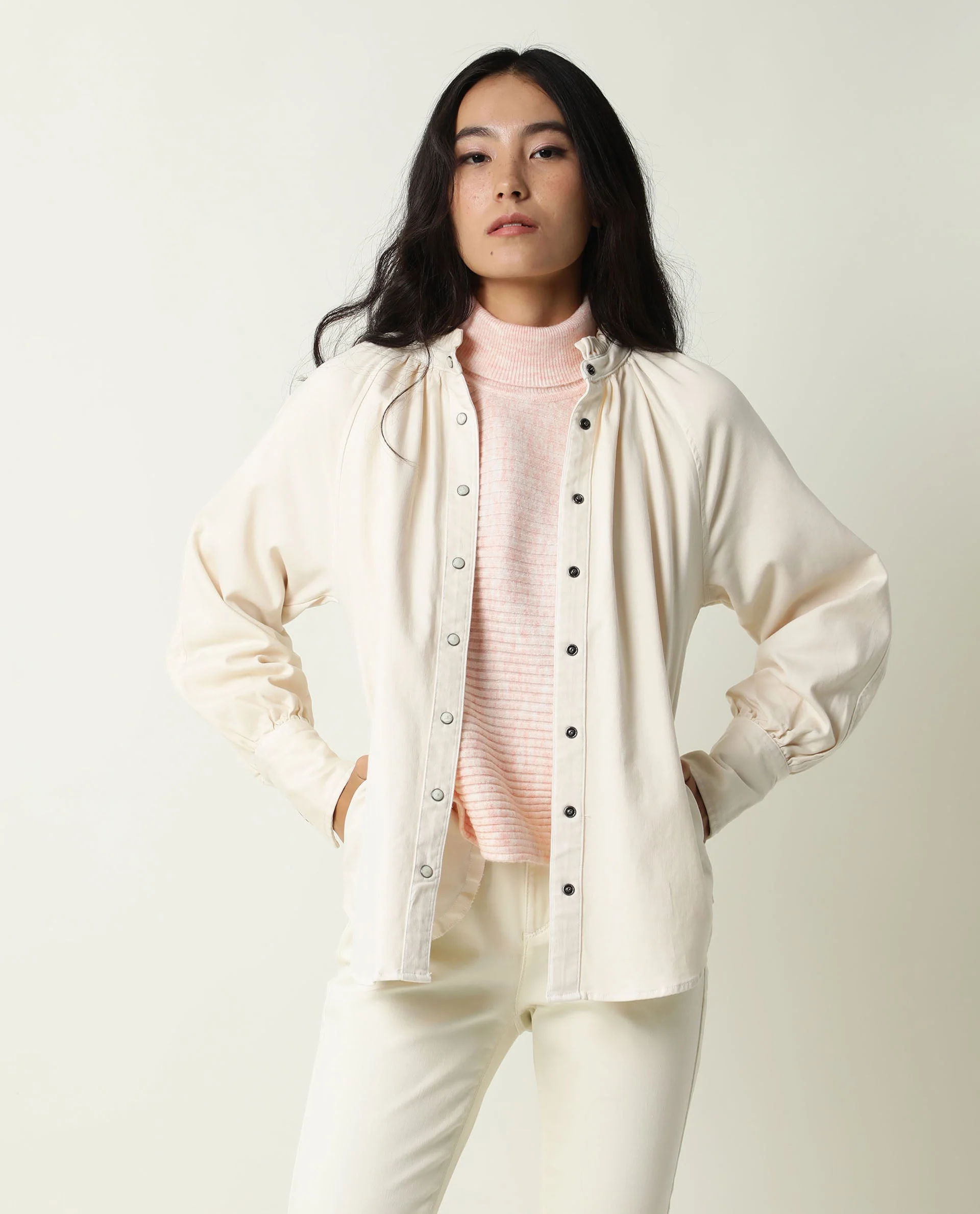 Rareism Women's Bellona Offwhite Cotton Sweetheart Neck Plain Regular Fit Jacket - Image 9