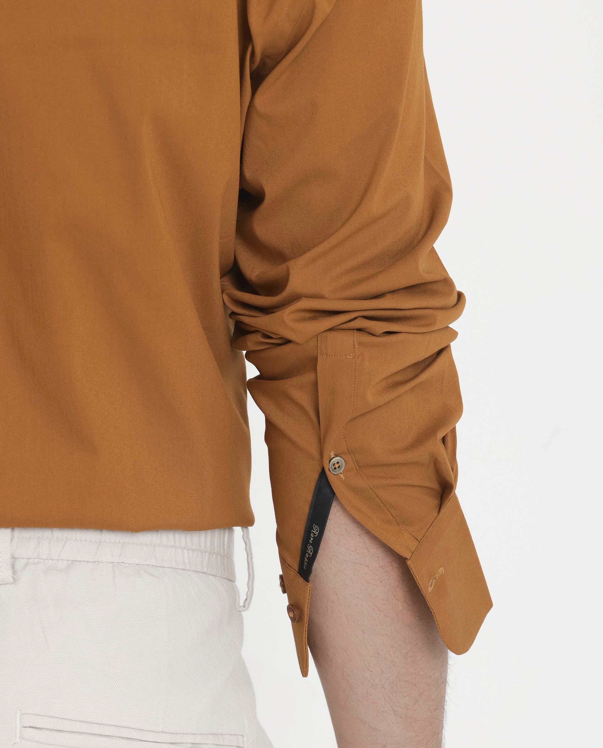 Rare Rabbit Men's Bendict Mustard Cotton Plain Regular Fit Full Sleeve Collared Shirt - Image 5