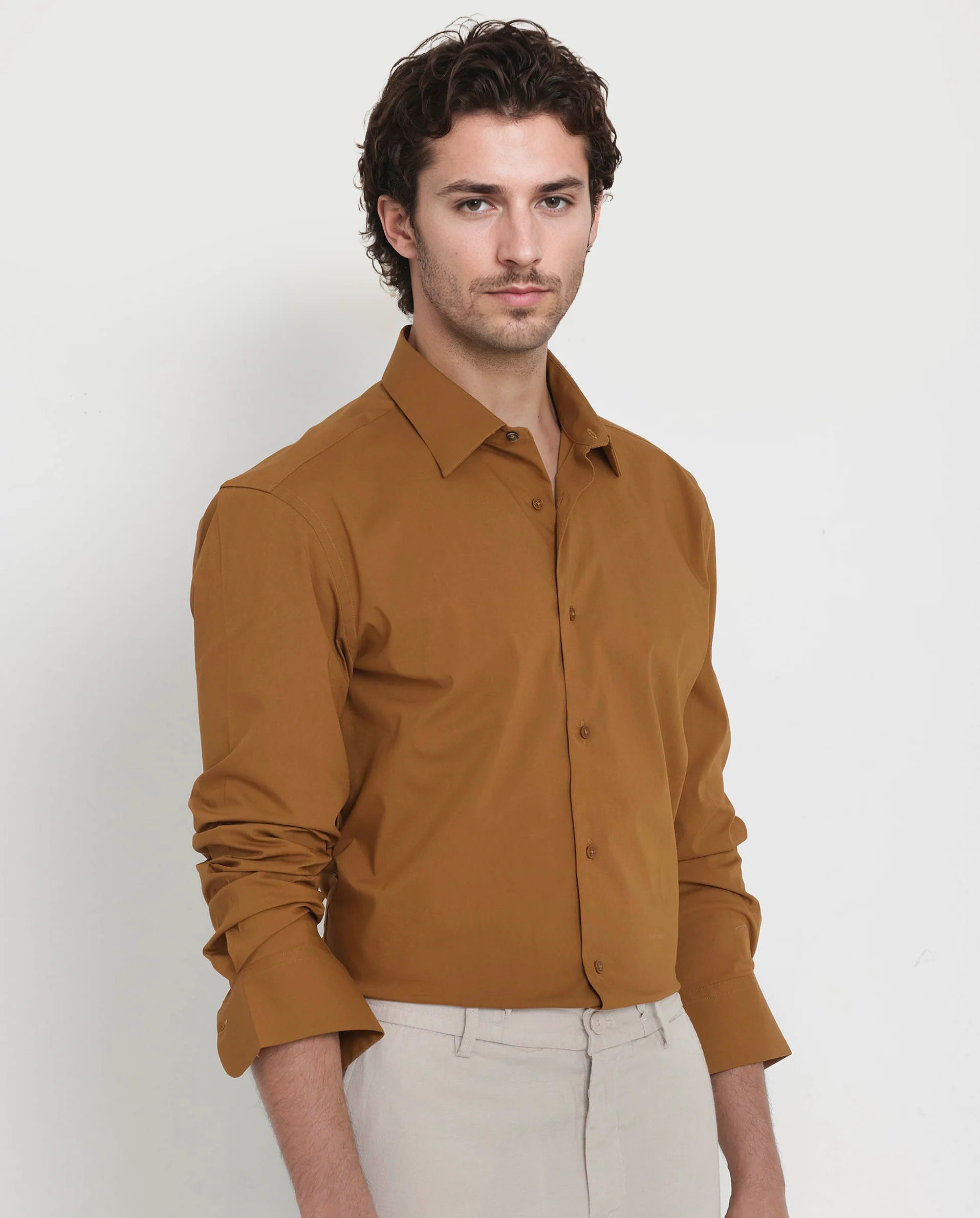 Rare Rabbit Men's Bendict Mustard Cotton Plain Regular Fit Full Sleeve Collared Shirt - Image 7