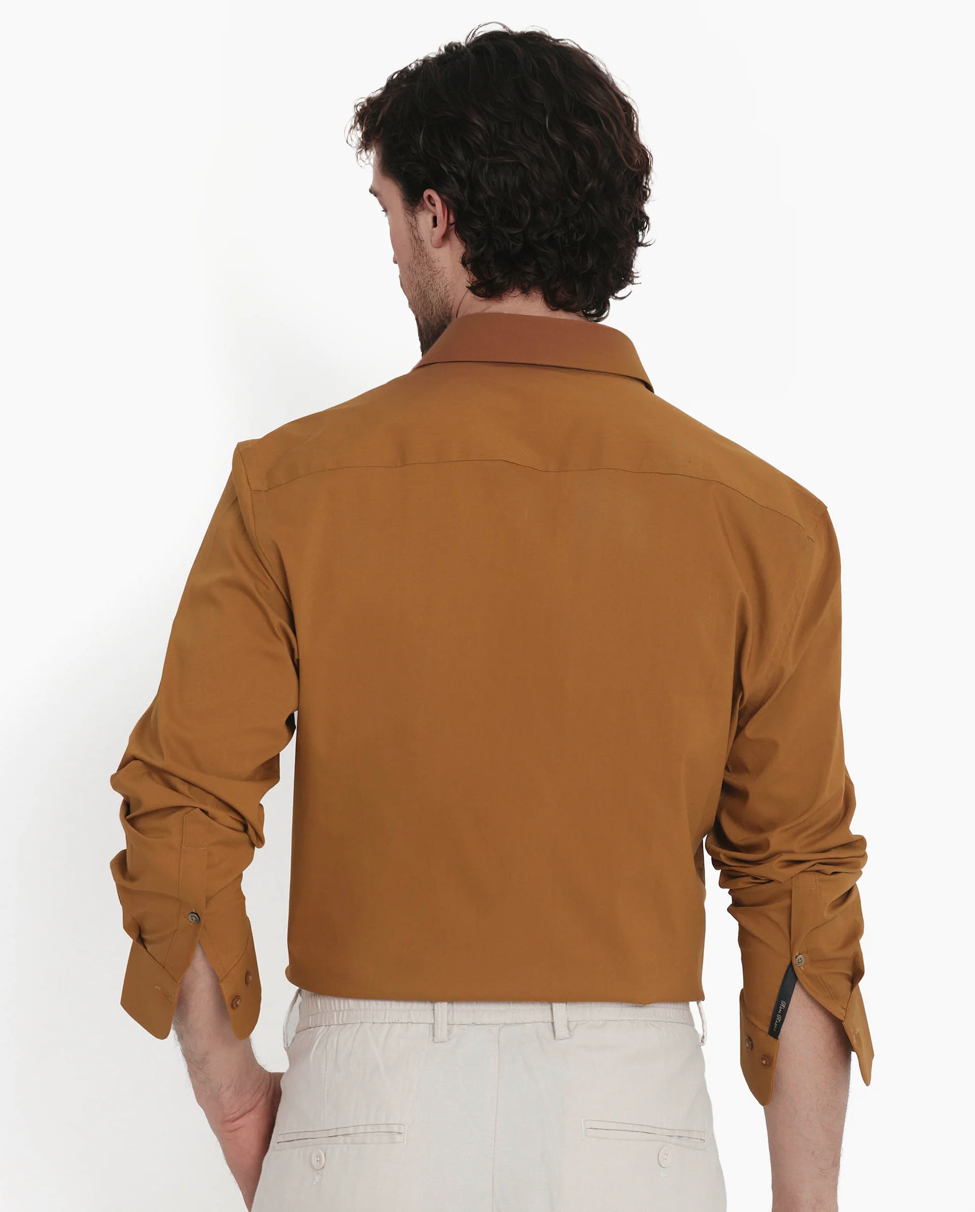 Rare Rabbit Men's Bendict Mustard Cotton Plain Regular Fit Full Sleeve Collared Shirt - Image 8