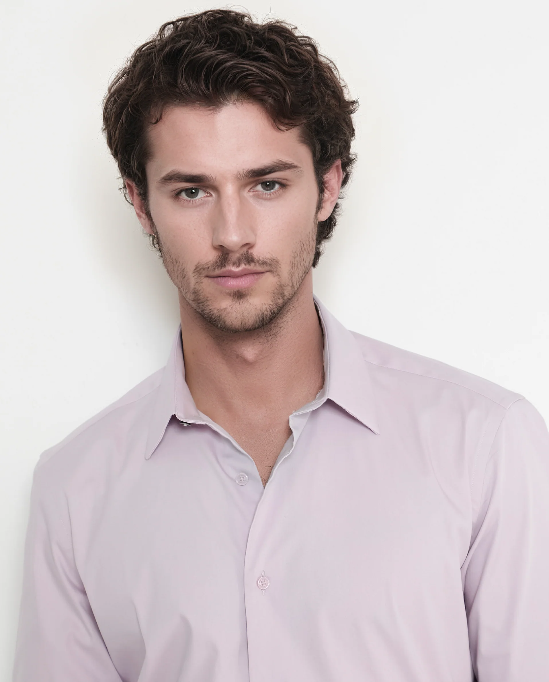 Rare Rabbit Men's Bendict Pastel Pink Cotton Plain Regular Fit Full Sleeve Collared Shirt - Image 4
