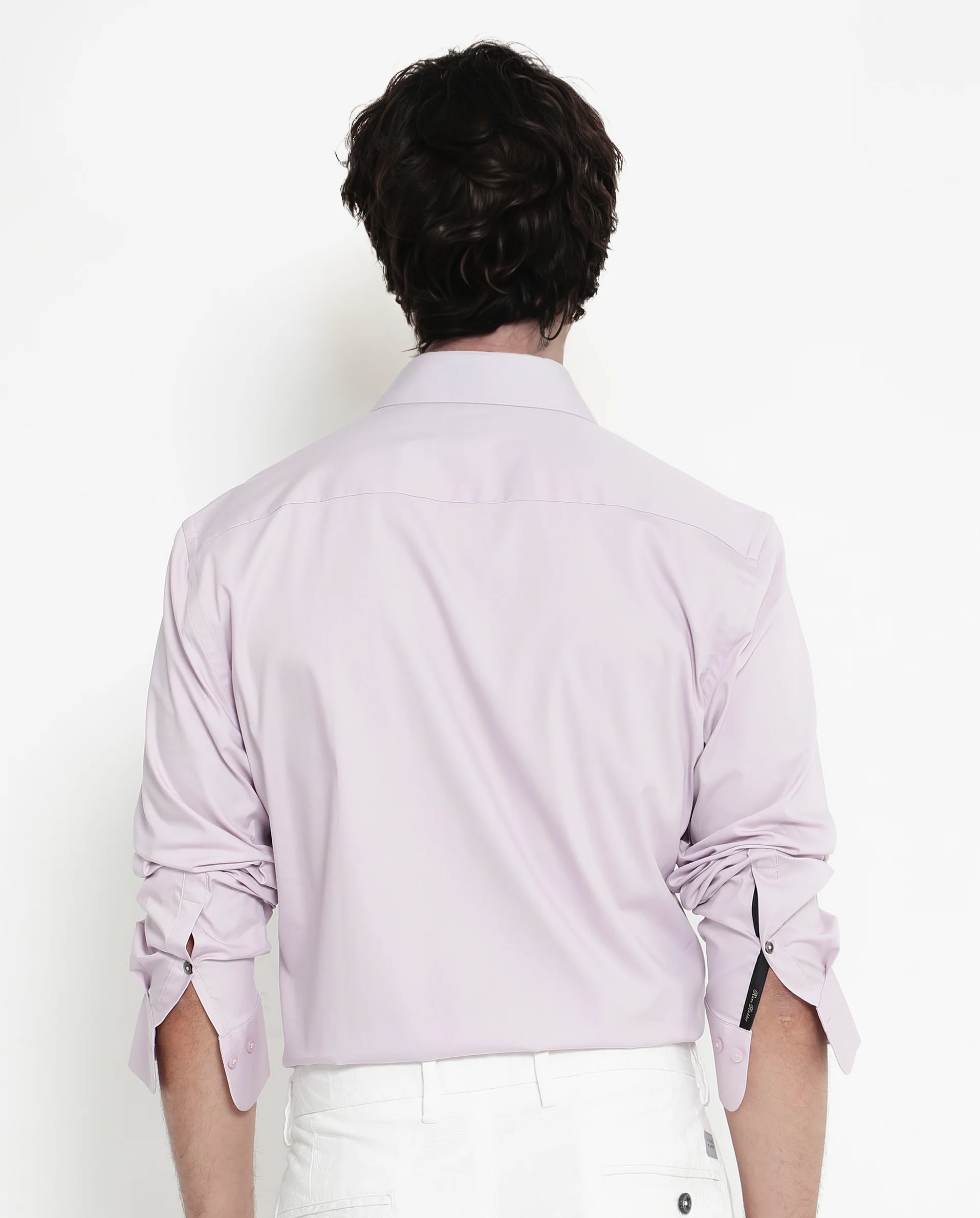 Rare Rabbit Men's Bendict Pastel Pink Cotton Plain Regular Fit Full Sleeve Collared Shirt - Image 7