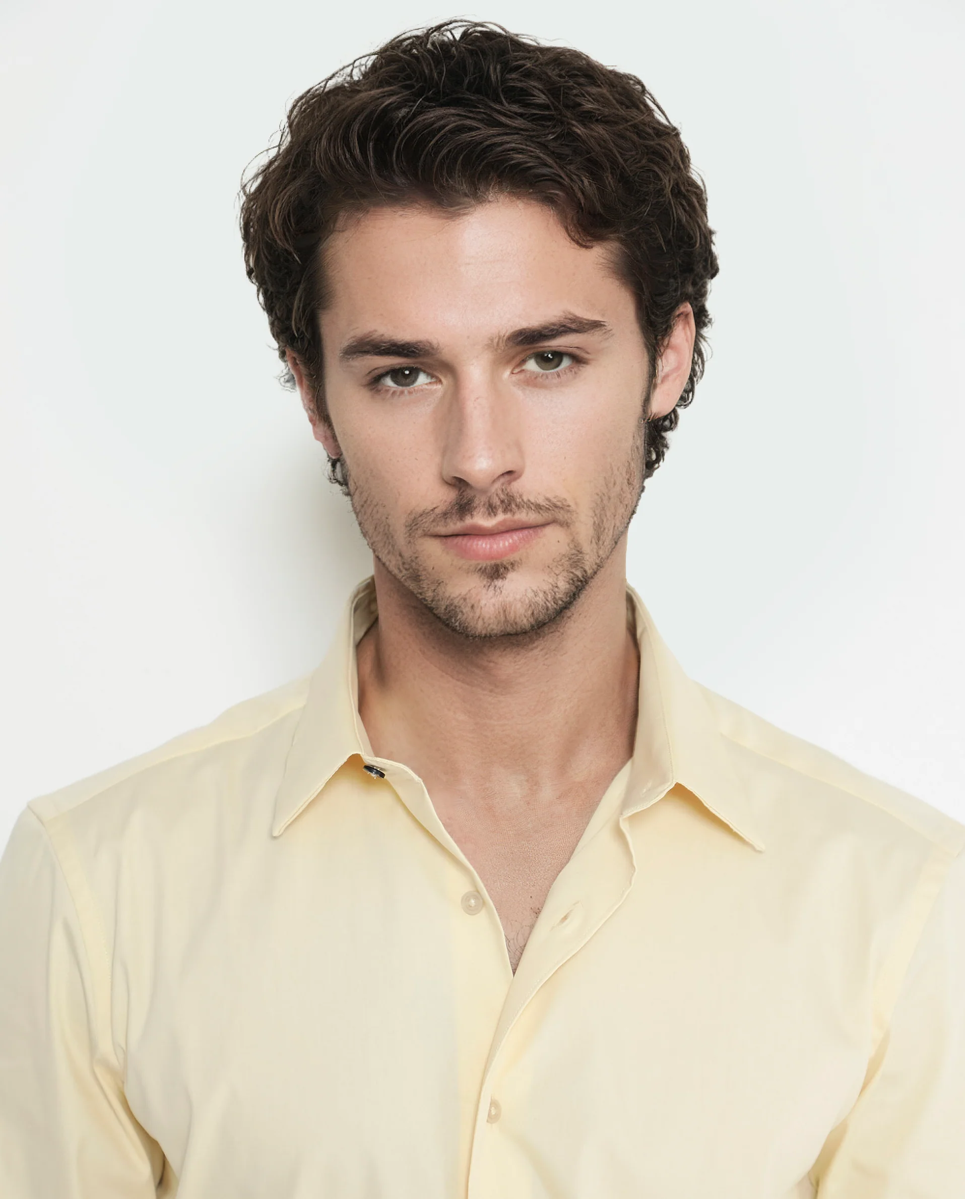 Rare Rabbit Men's Bendict Pastel Yellow Cotton Plain Regular Fit Full Sleeve Collared Shirt - Image 3