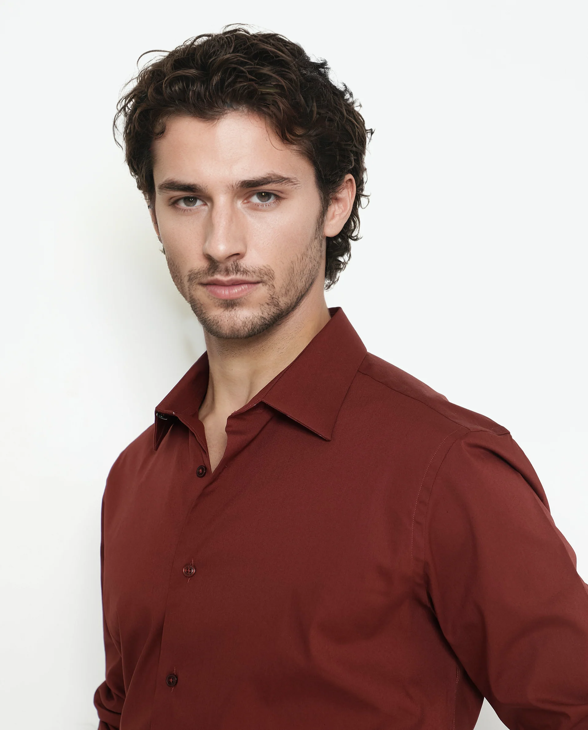 Rare Rabbit Men's Bendict Rust Cotton Plain Regular Fit Full Sleeve Collared Shirt - Image 7