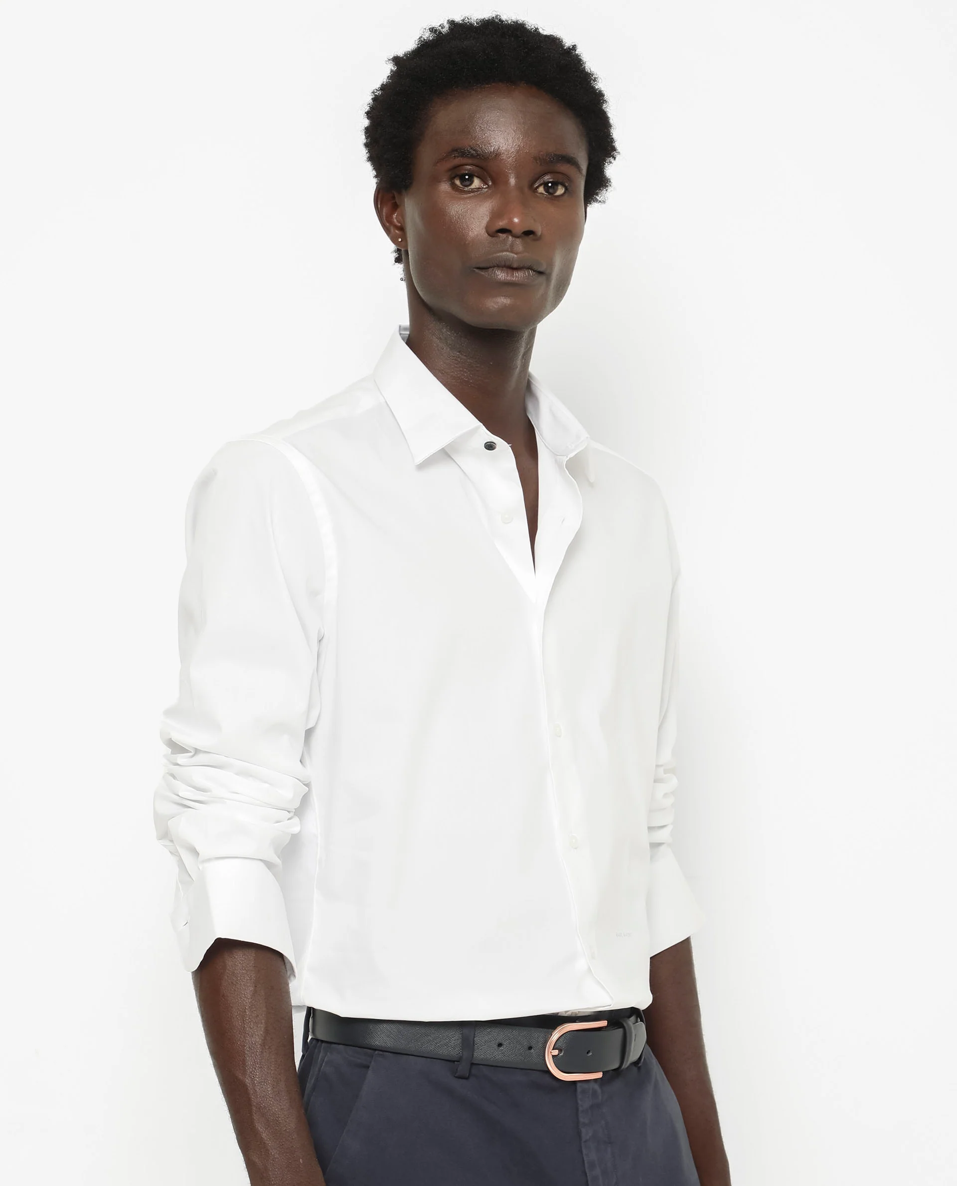 Rare Rabbit Men's Benedict White Cotton Plain Regular Fit Full Sleeve Collared Shirt - Image 6