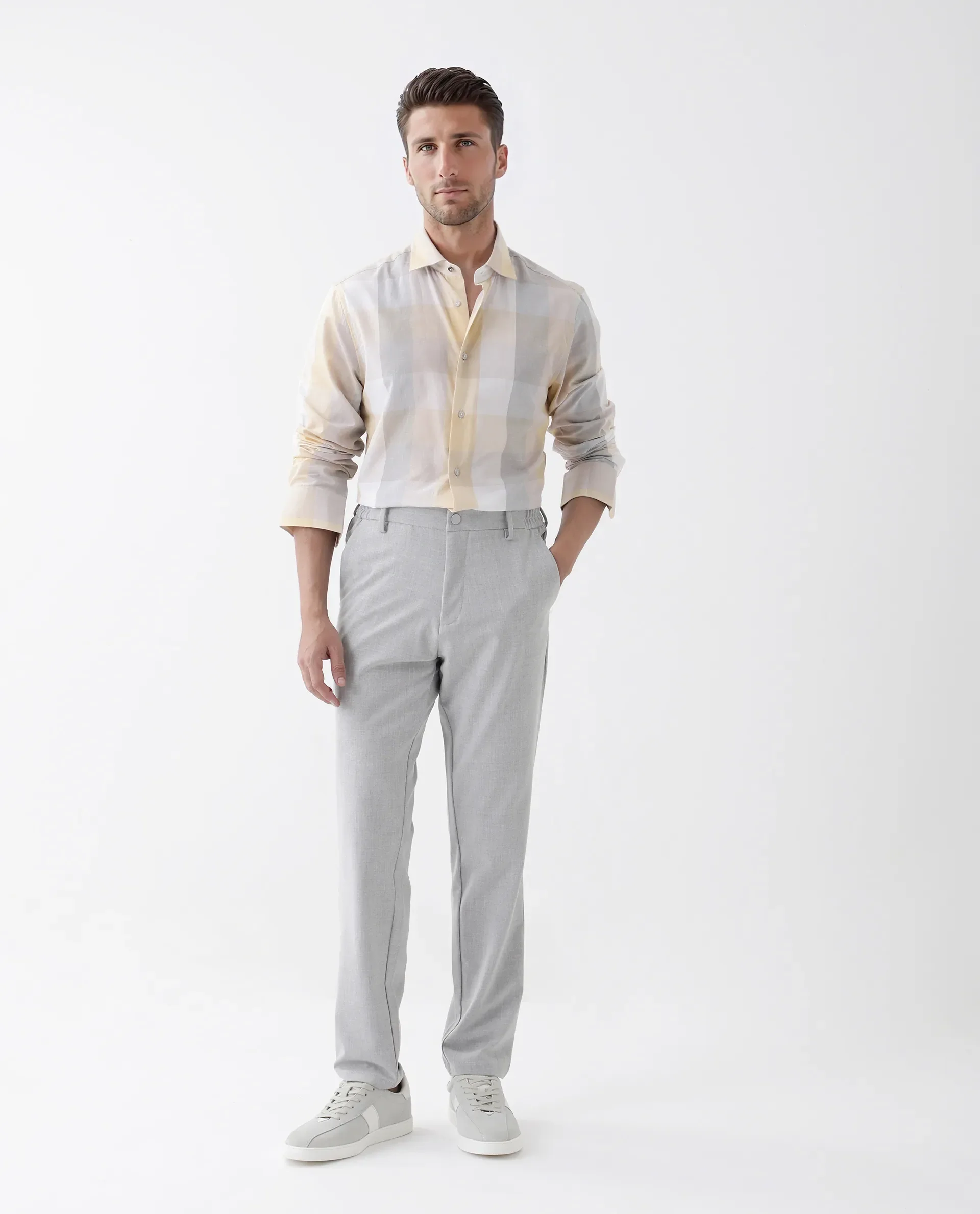 Rare Rabbit Men's Bene Multi Cotton Checked Print Regular Fit Full Sleeve Collared Shirt - Image 2