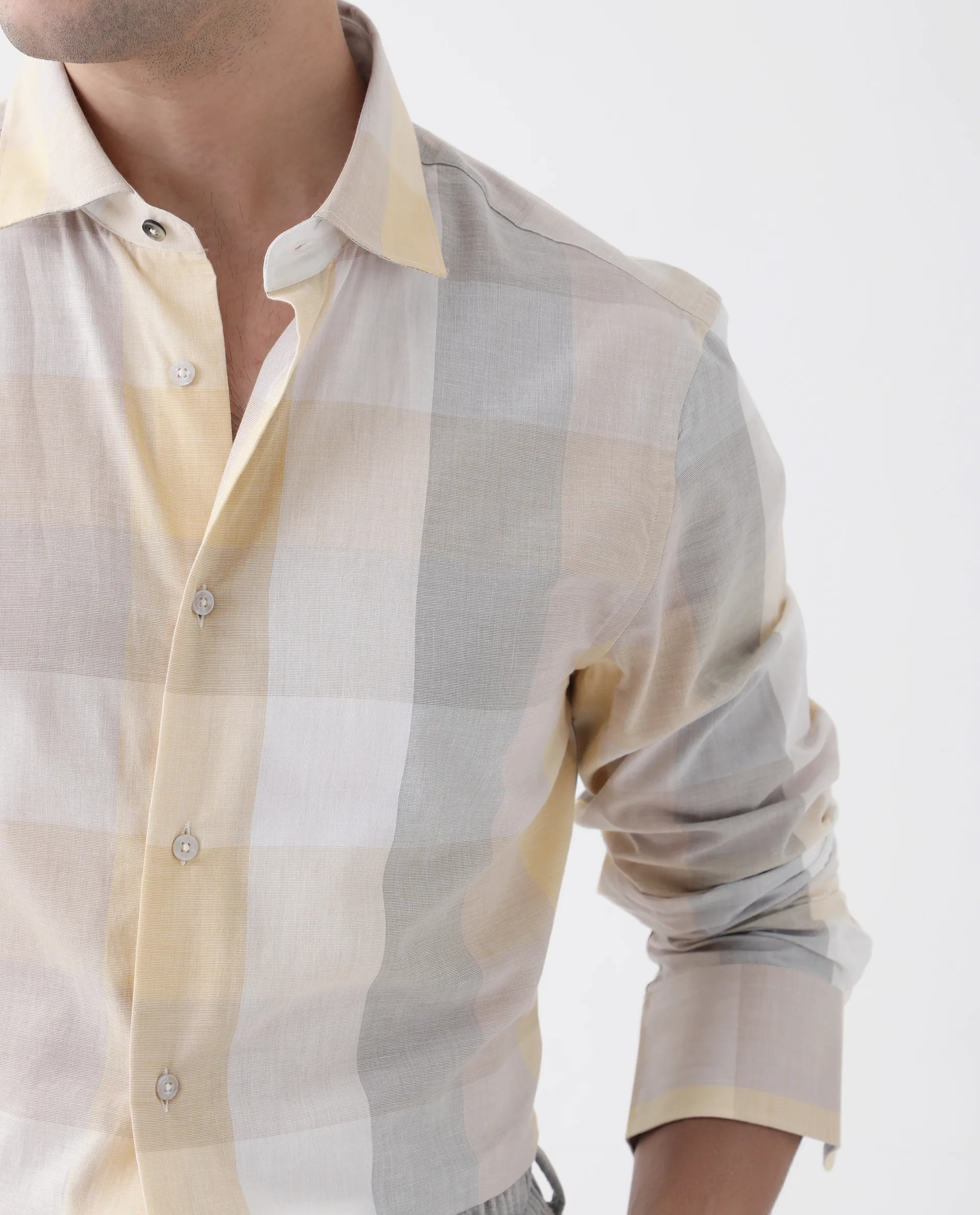 Rare Rabbit Men's Bene Multi Cotton Checked Print Regular Fit Full Sleeve Collared Shirt - Image 7