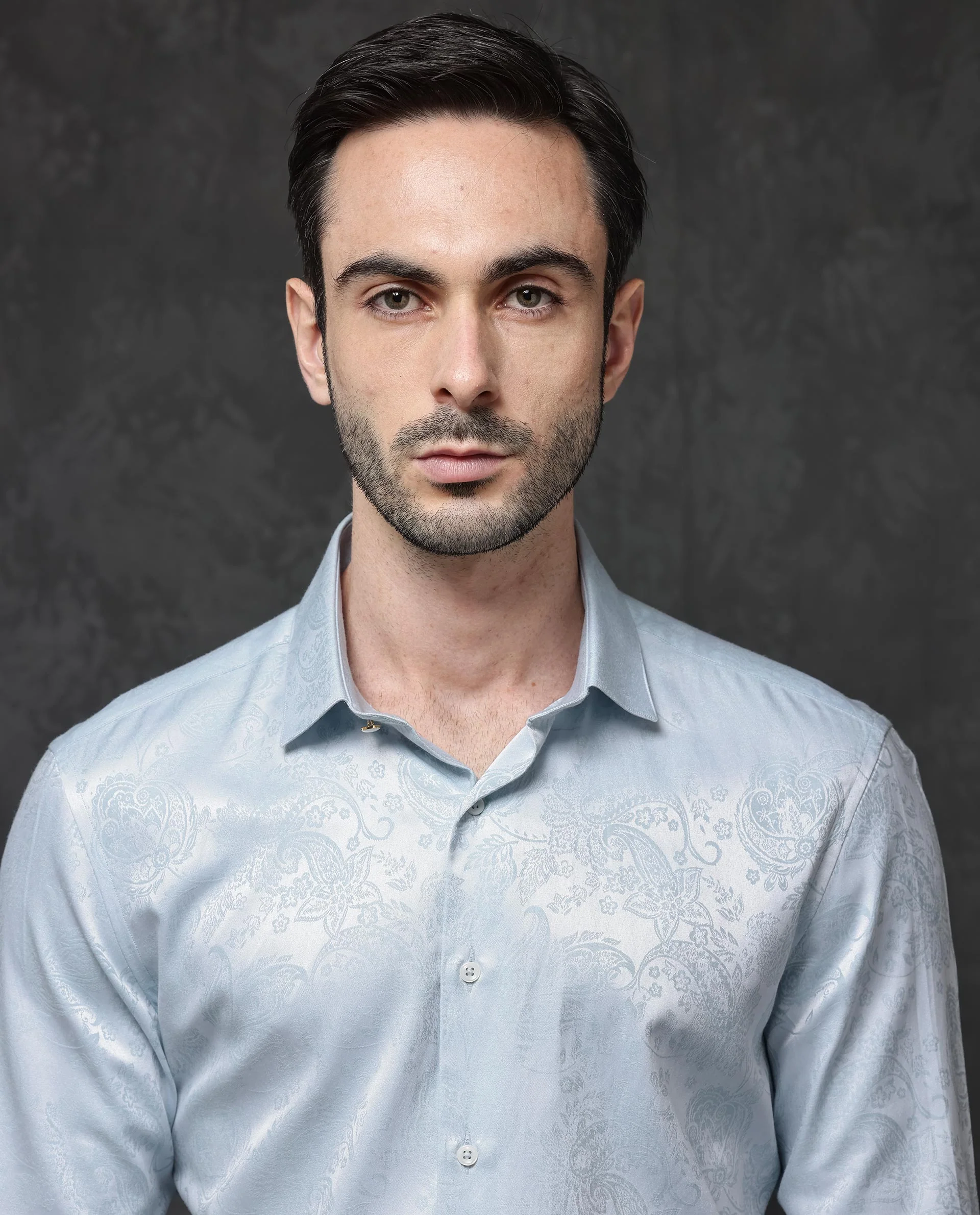 Rare Rabbit Men's Beran Pastel Blue Cotton Paisley Print Regular Fit Full Sleeve Collared Shirt - Image 4